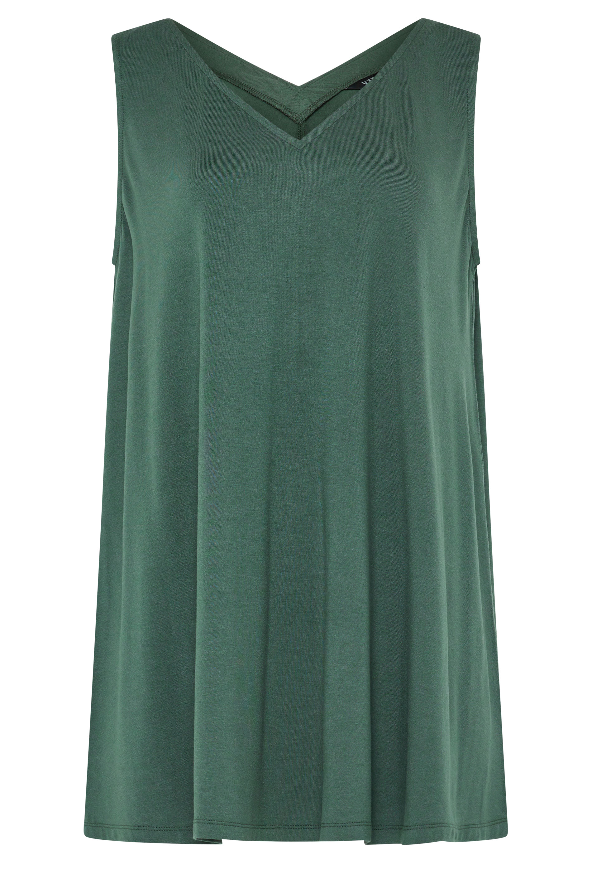 YOURS Plus Size Green Swing Vest Top | Yours Clothing 5