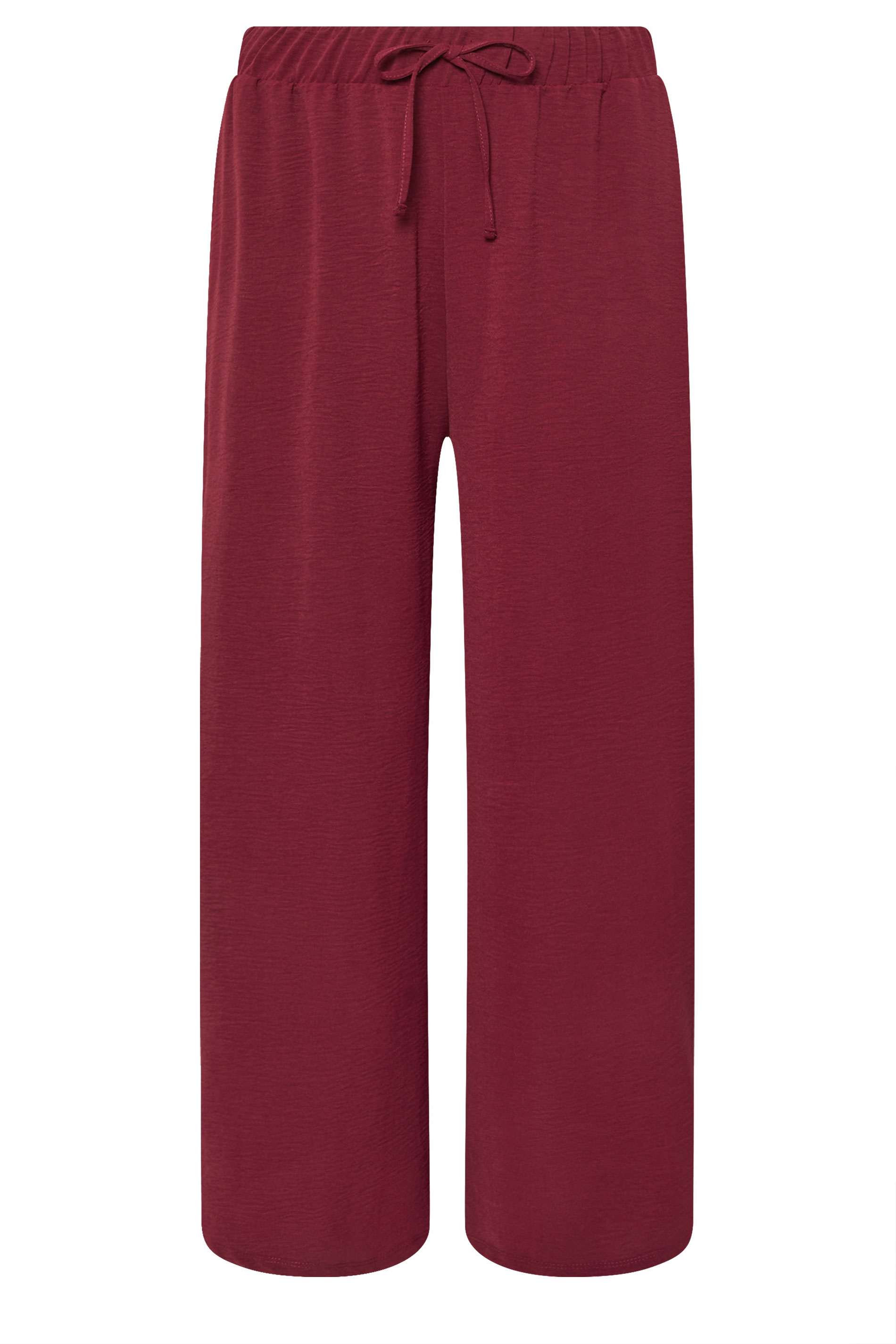 YOURS Plus Size Burgundy Red Wide Leg Trousers | Yours Clothing 5