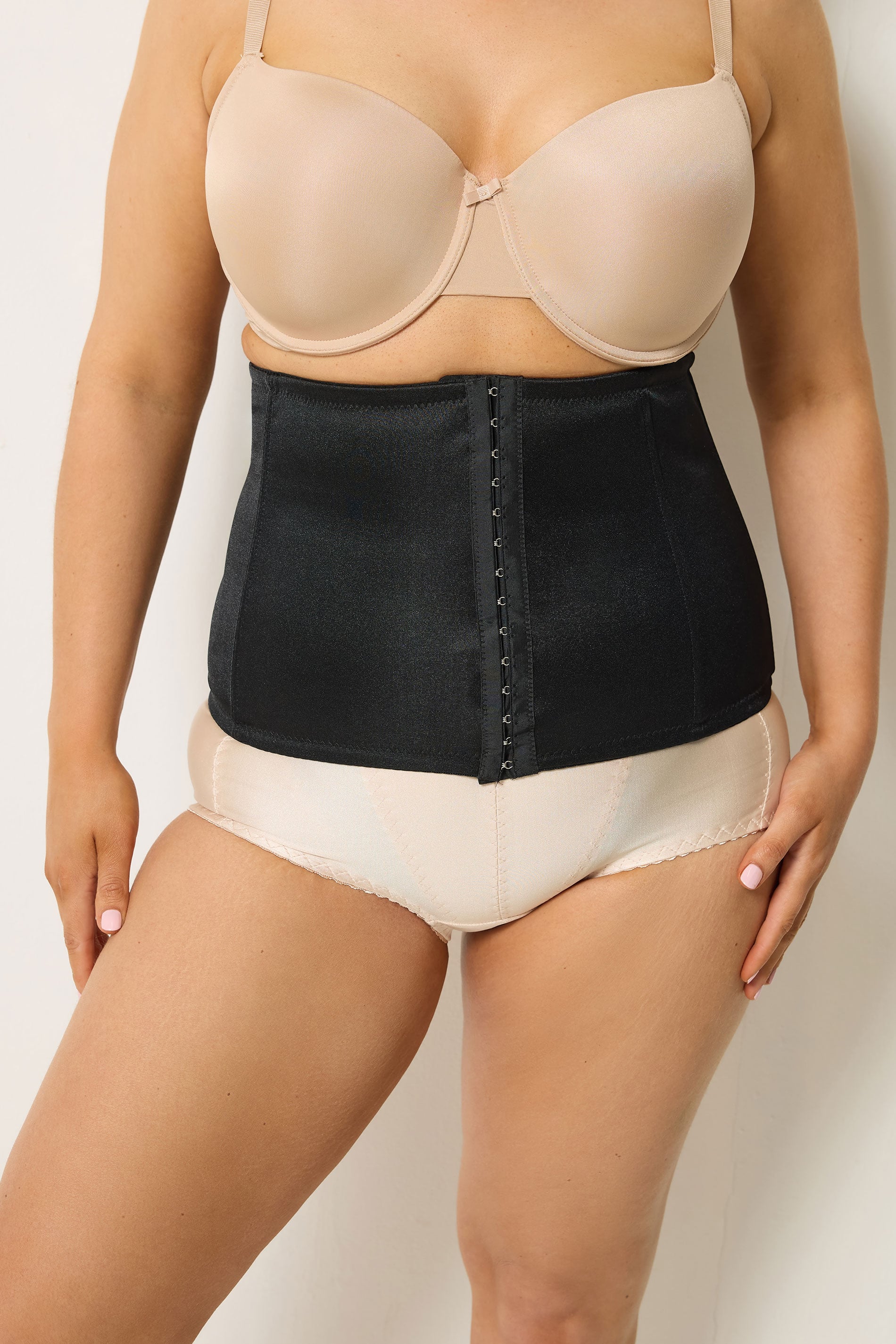 Plus Size Black Hook & Eye Control Belly Band | Yours Clothing 3