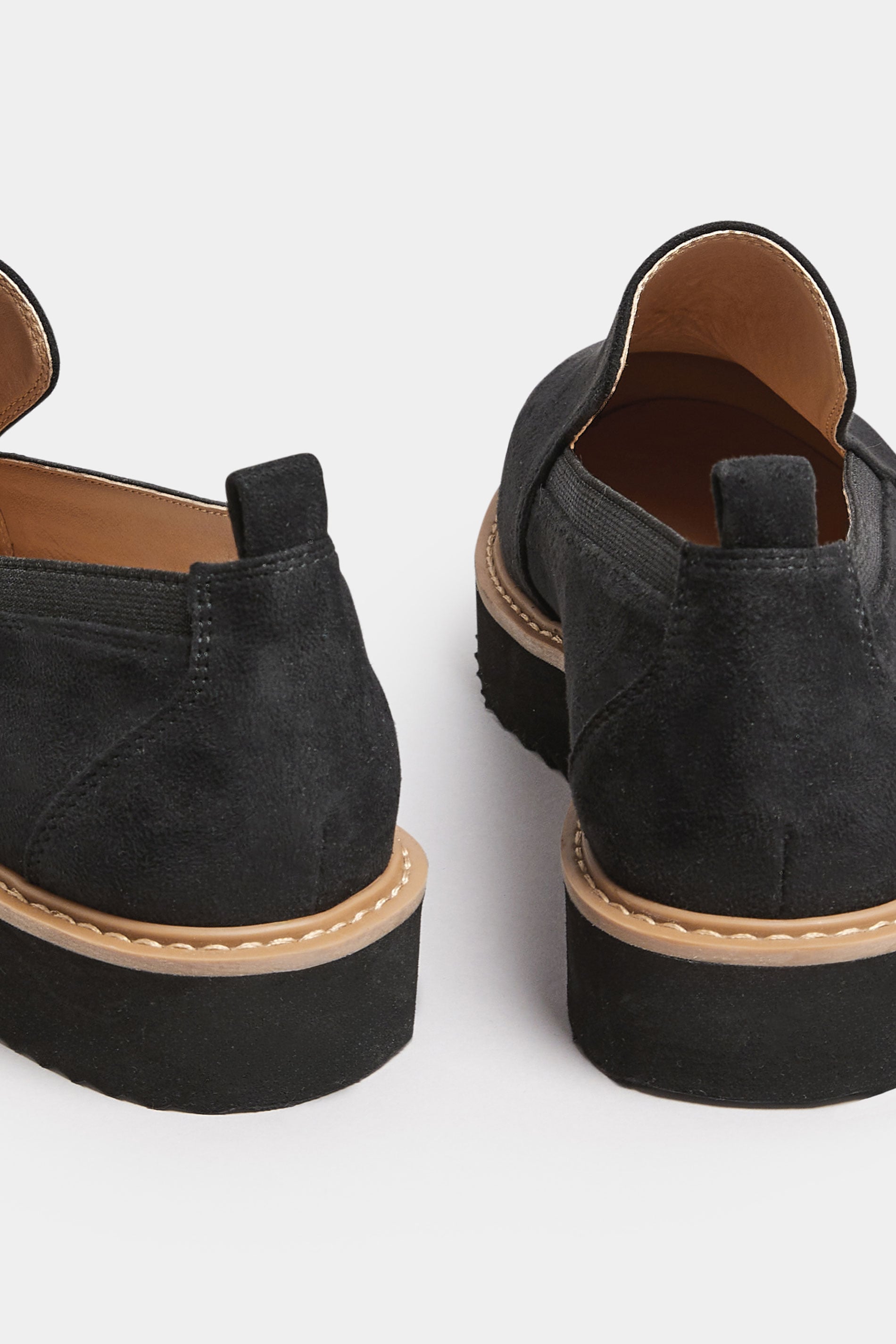 Black Faux Suede Slip On Loafers In Wide E Fit & Extra Wide EEE Fit | Yours Clothing 4
