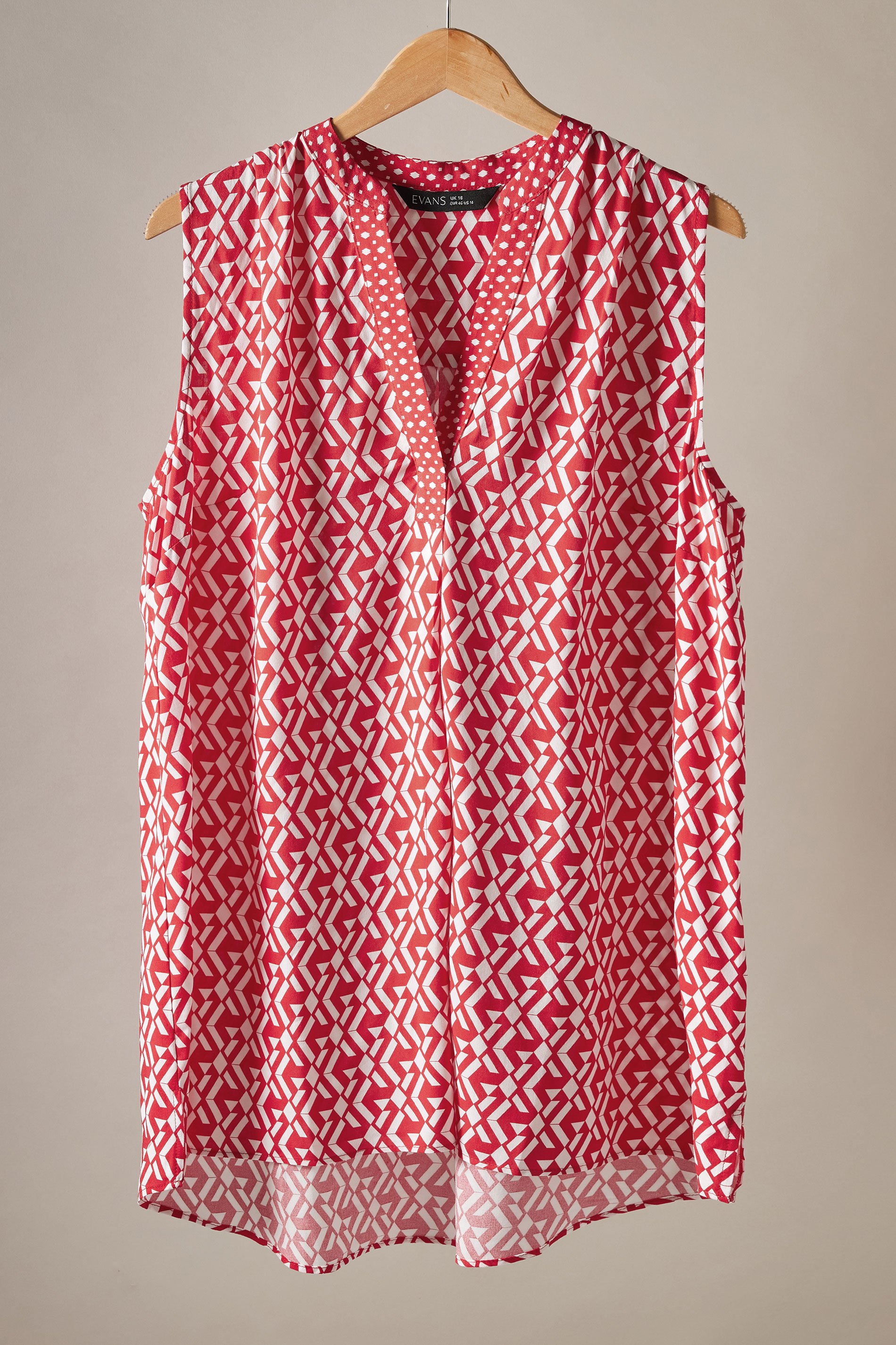 EVANS Plus Size Red Geometric Print Tunic | Evans 5