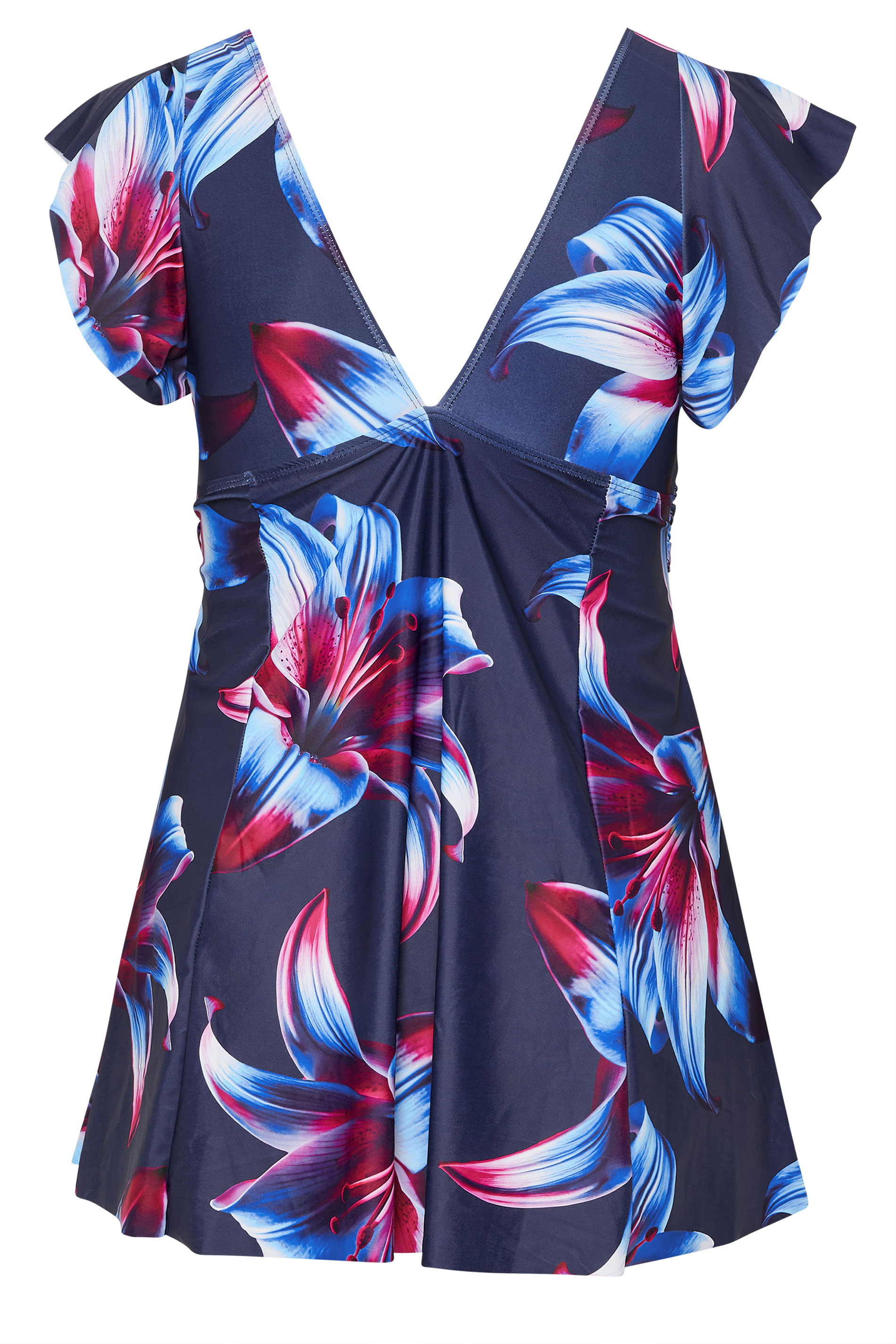 YOURS Plus Size Navy Blue Floral Print Swimdress | Yours Clothing 7