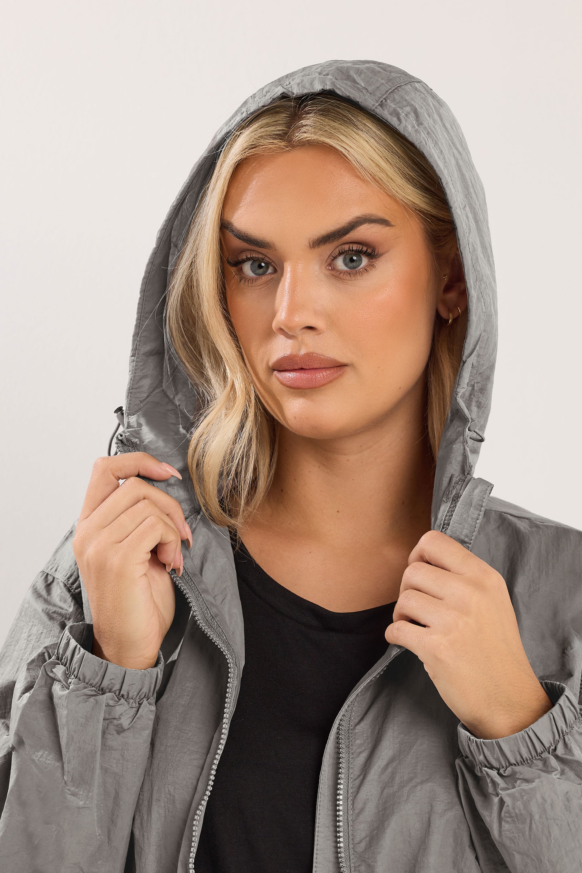 YOURS Plus Size Grey Lightweight Longline Parka Jacket | Yours Clothing 5