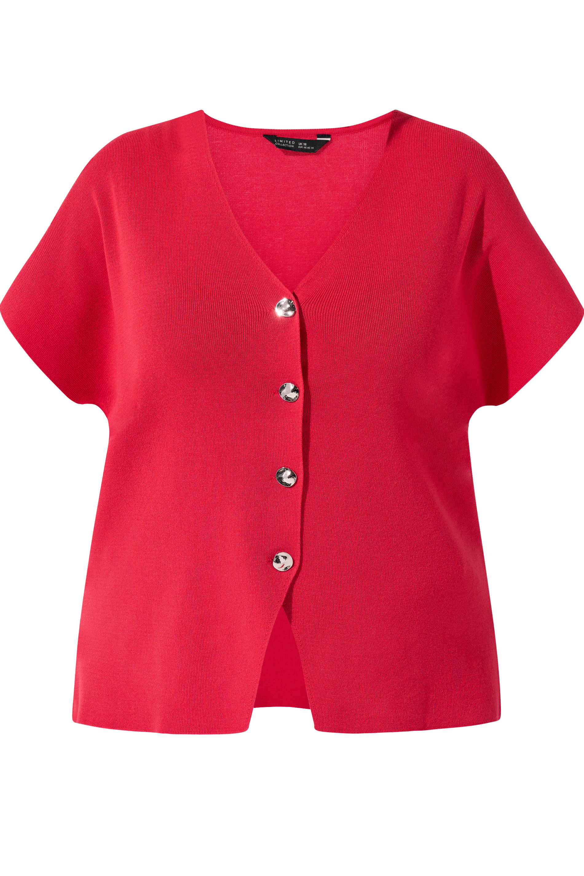LIMITED COLLECTION Plus Size Red Short Sleeve Knitted Top | Yours Clothing 5
