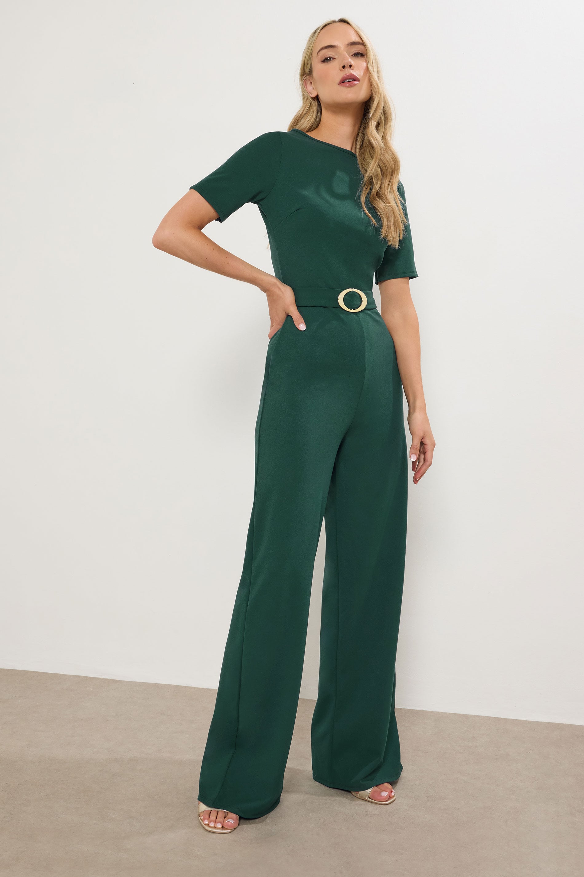 LTS Tall Dark Green Belted Jumpsuit | Long Tall Sally  3