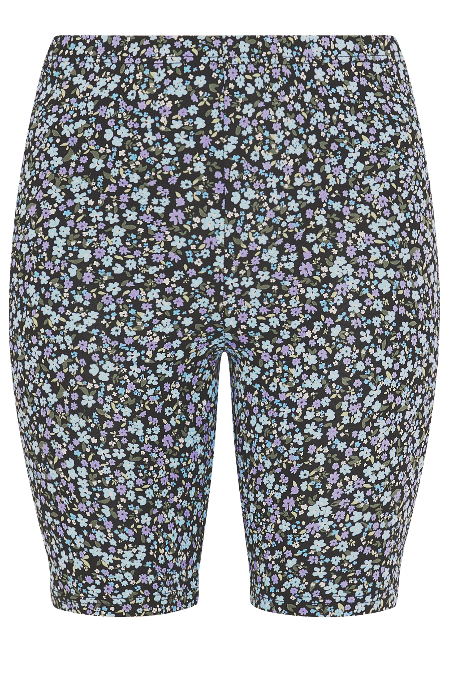 YOURSET 2 PACK Plus Size Black Ditsy Floral Cycling Shorts | Yours Clothing 9