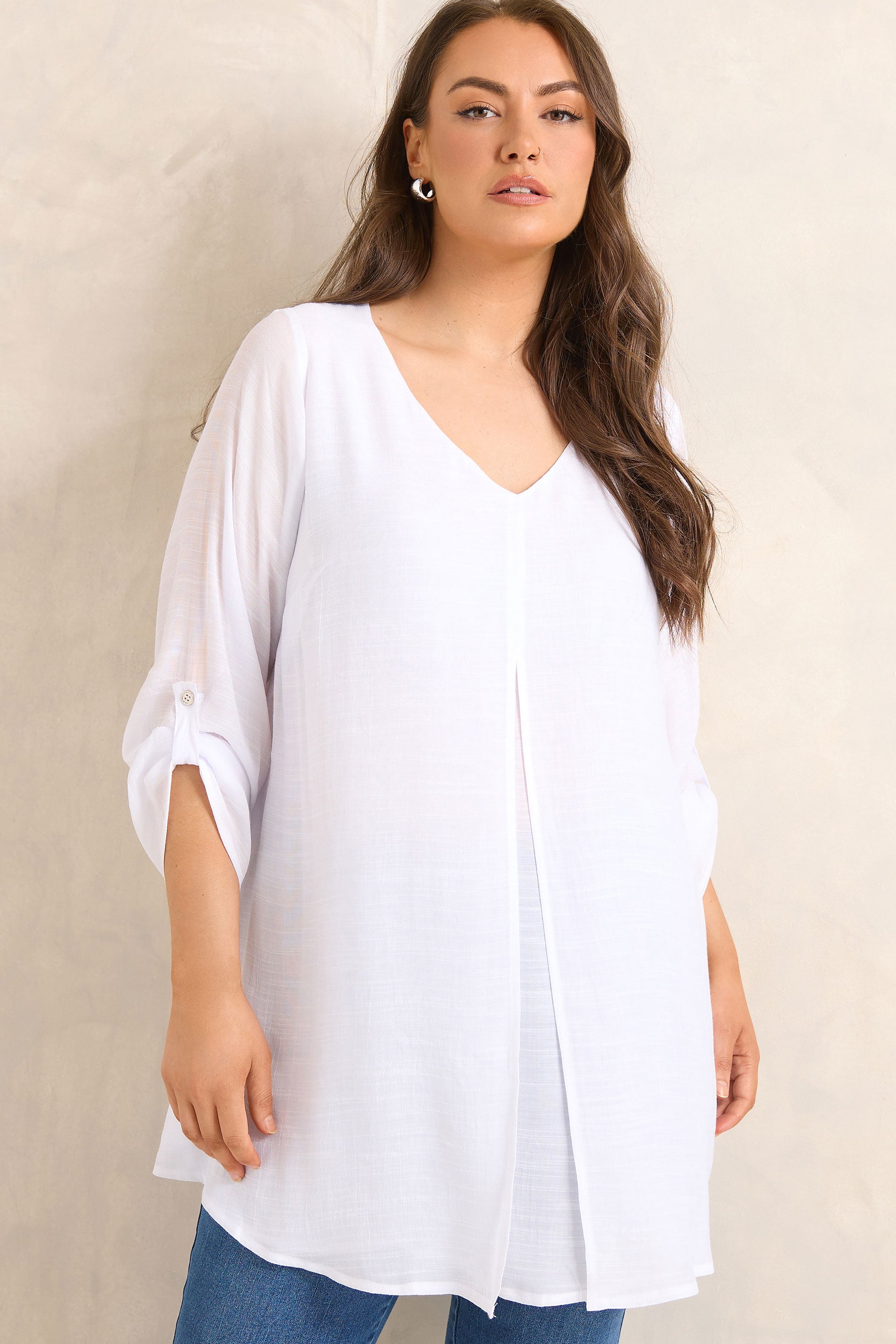 EVANS Plus Size White Double Layer Blouse | Evans 3