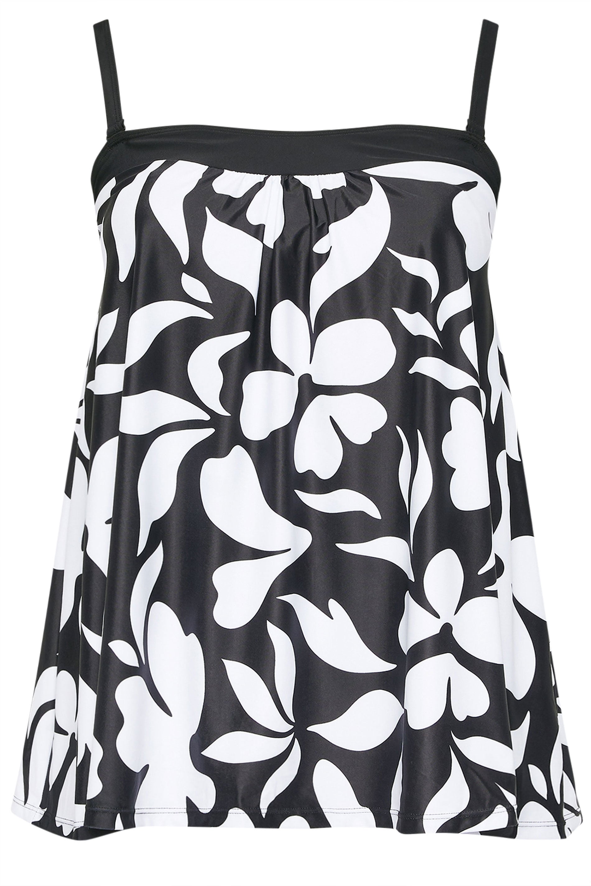YOURS Plus Size Black Floral Print Tankini Top | Yours Clothing 9