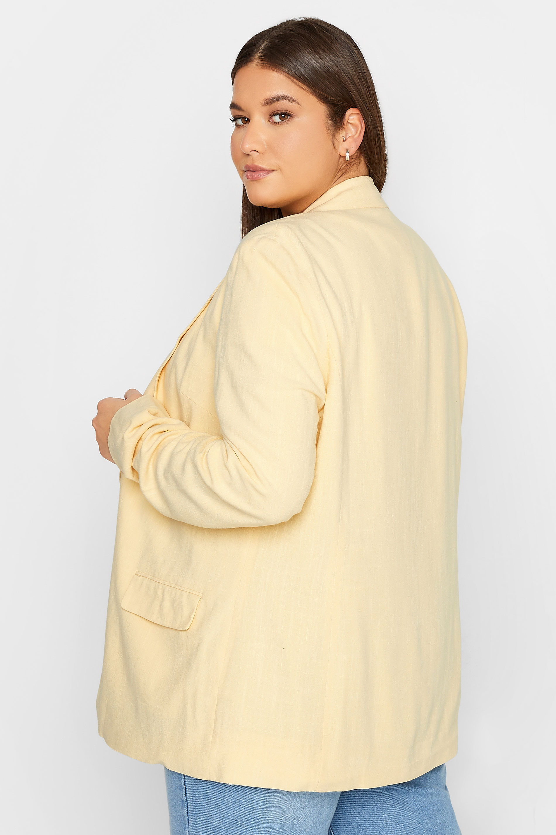 LTS Tall Women's Lemon Yellow Linen Blazer | Long Tall Sally  3