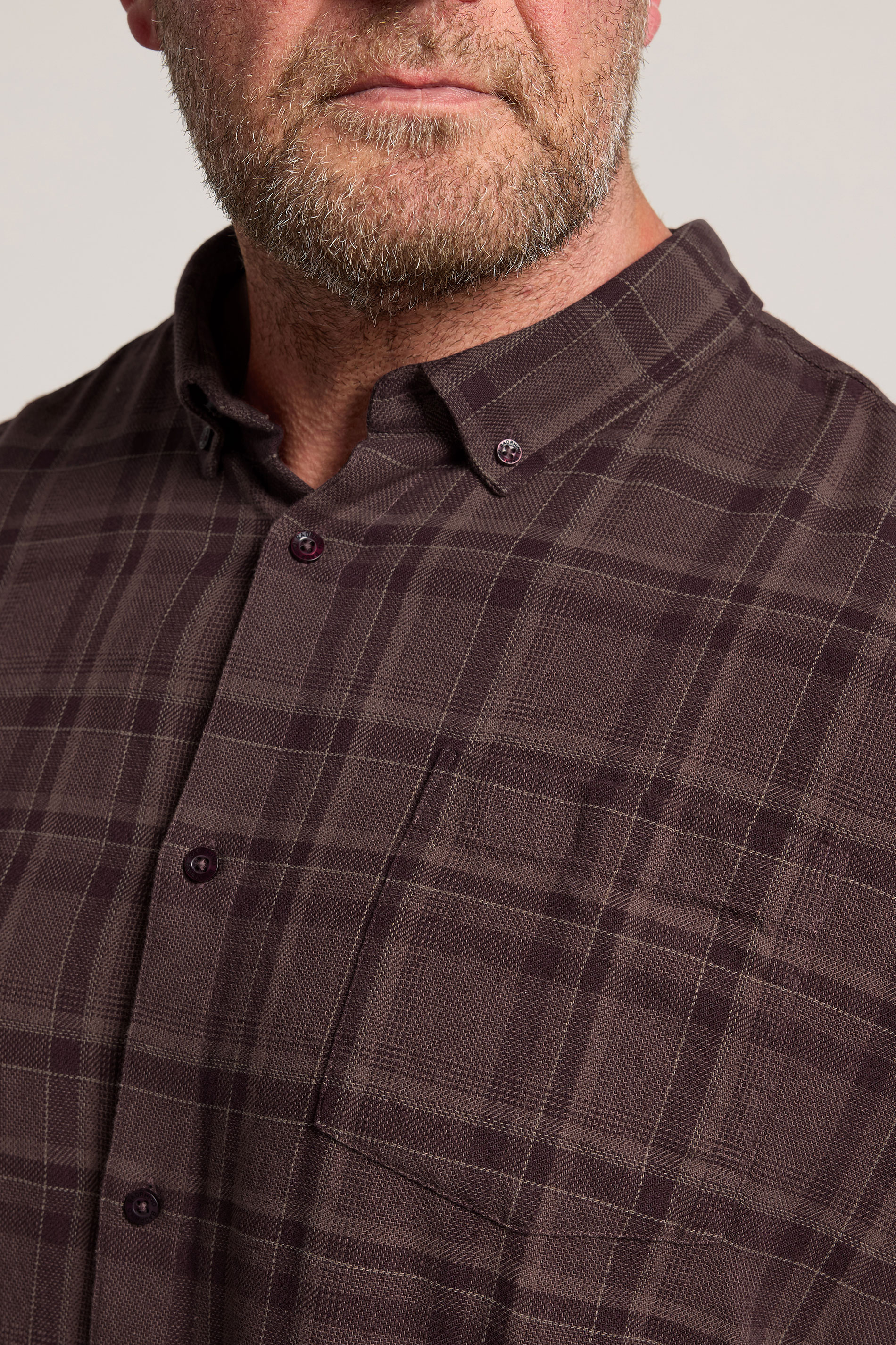 BadRhino Big & Tall Burgundy Red Check Long Sleeve Shirt | BadRhino 4
