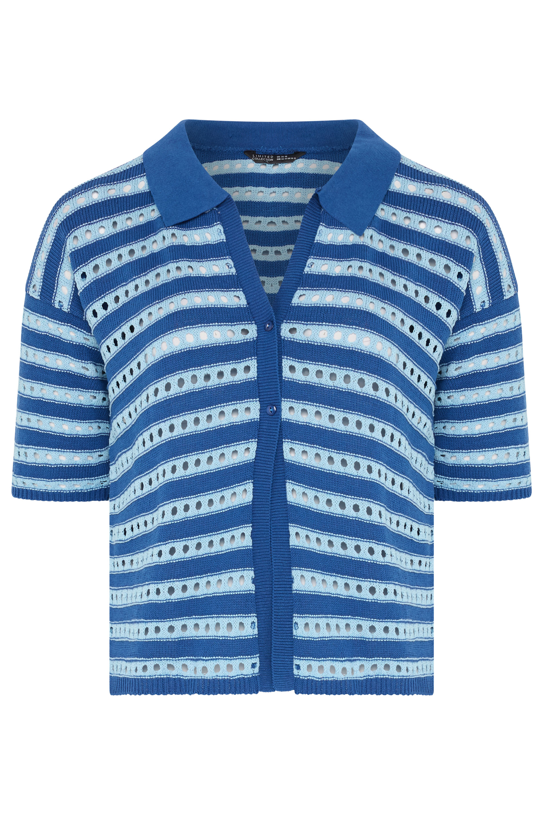 LIMITED COLLECTION Plus Size Blue Stripe Knitted Shirt | Yours Clothing 6