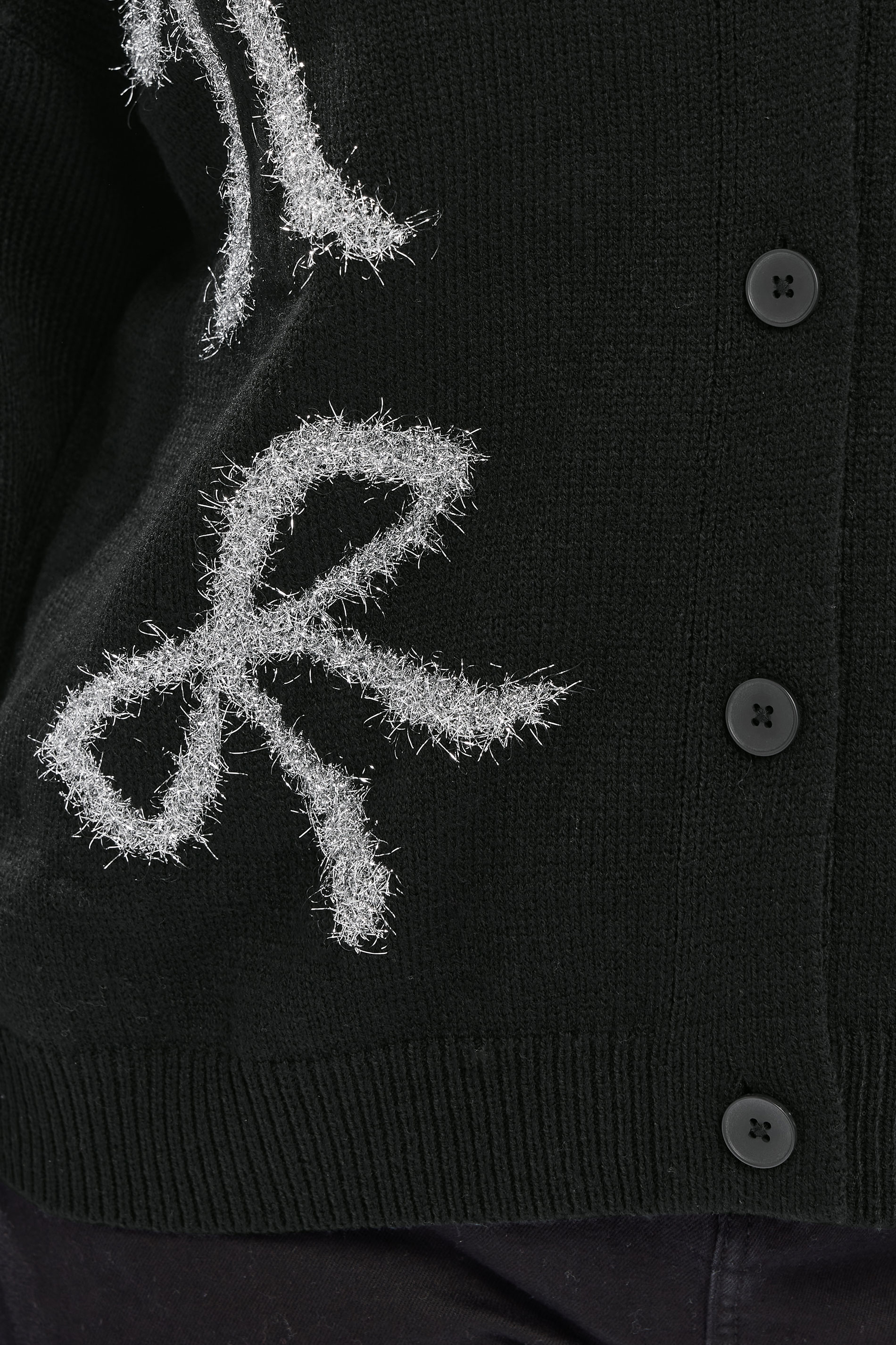 YOURS Plus Size Black Tinsel Bow Cardigan | Yours Clothing 5