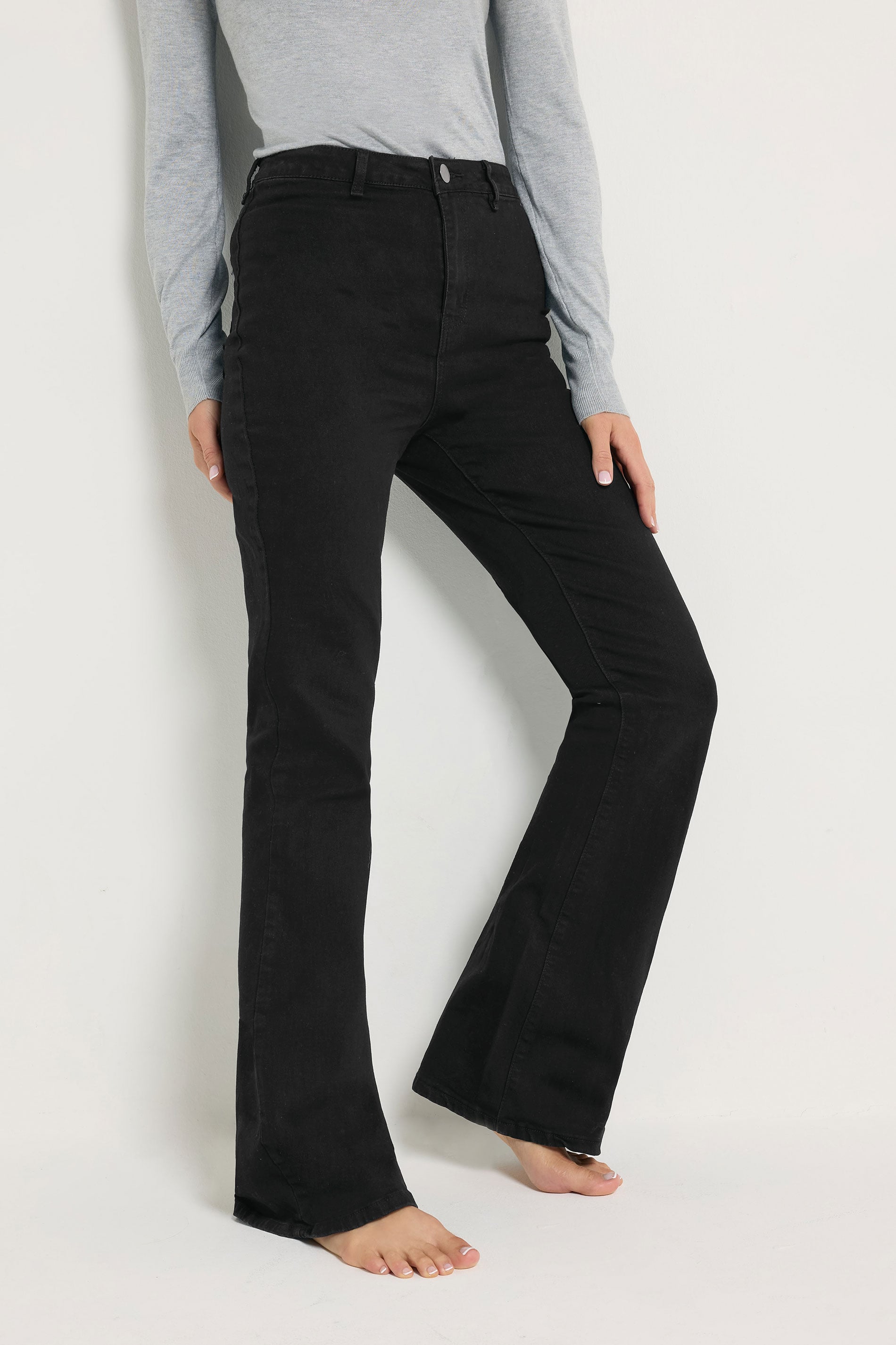LTS Tall Black Denim Bootcut Jeans | Long Tall Sally  1