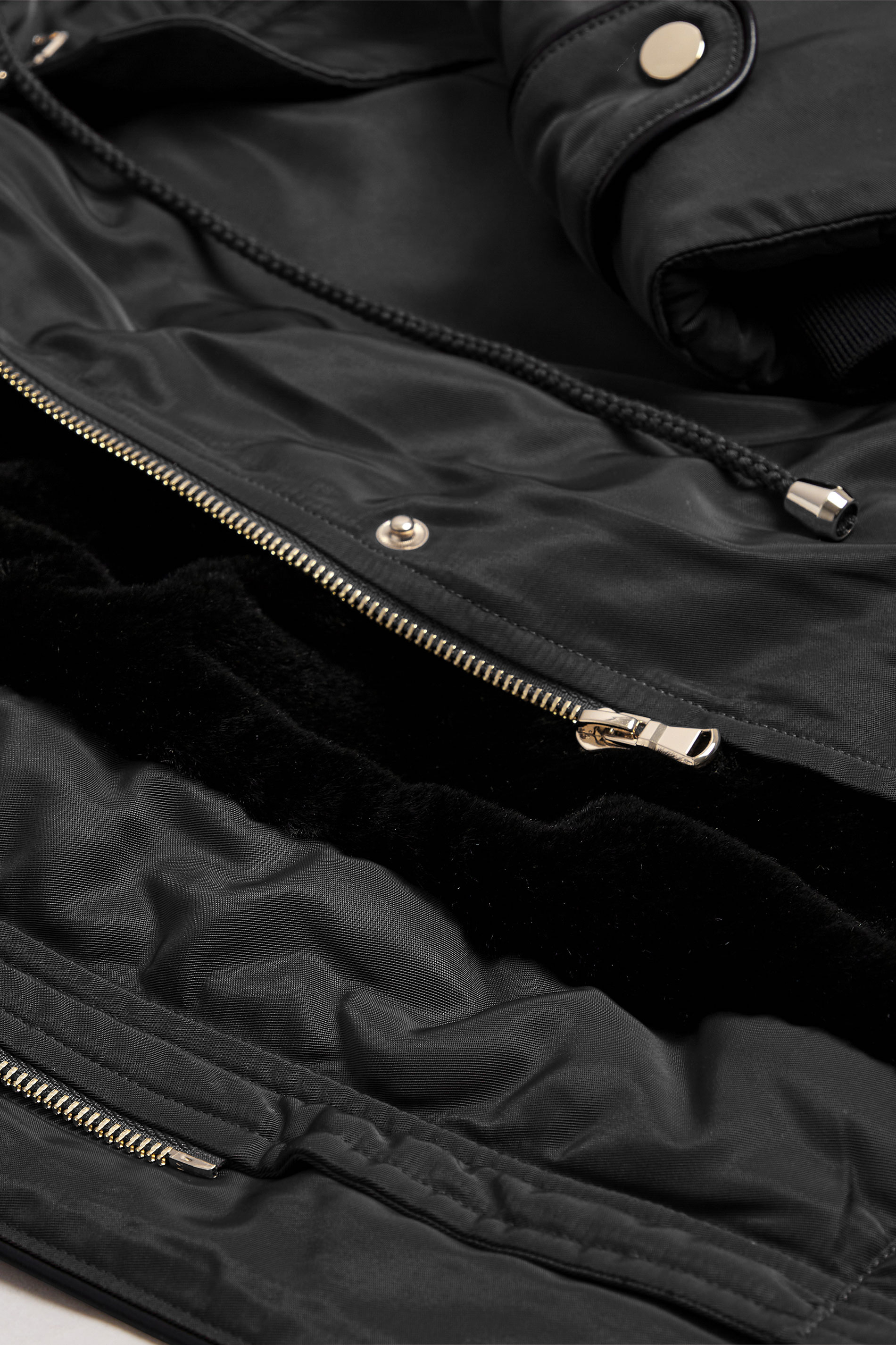 YOURS Plus Size Black Faux Fur Trim Plush Parka Jacket | Yours Clothing 8