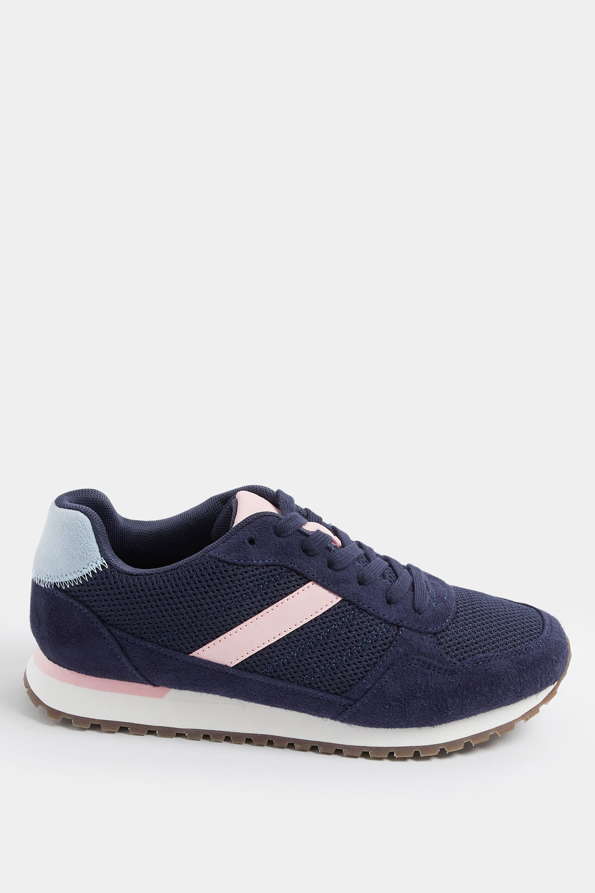 Navy Blue Colourblock Trainers In Extra Wide EEE Fit | Yours Clothing 4