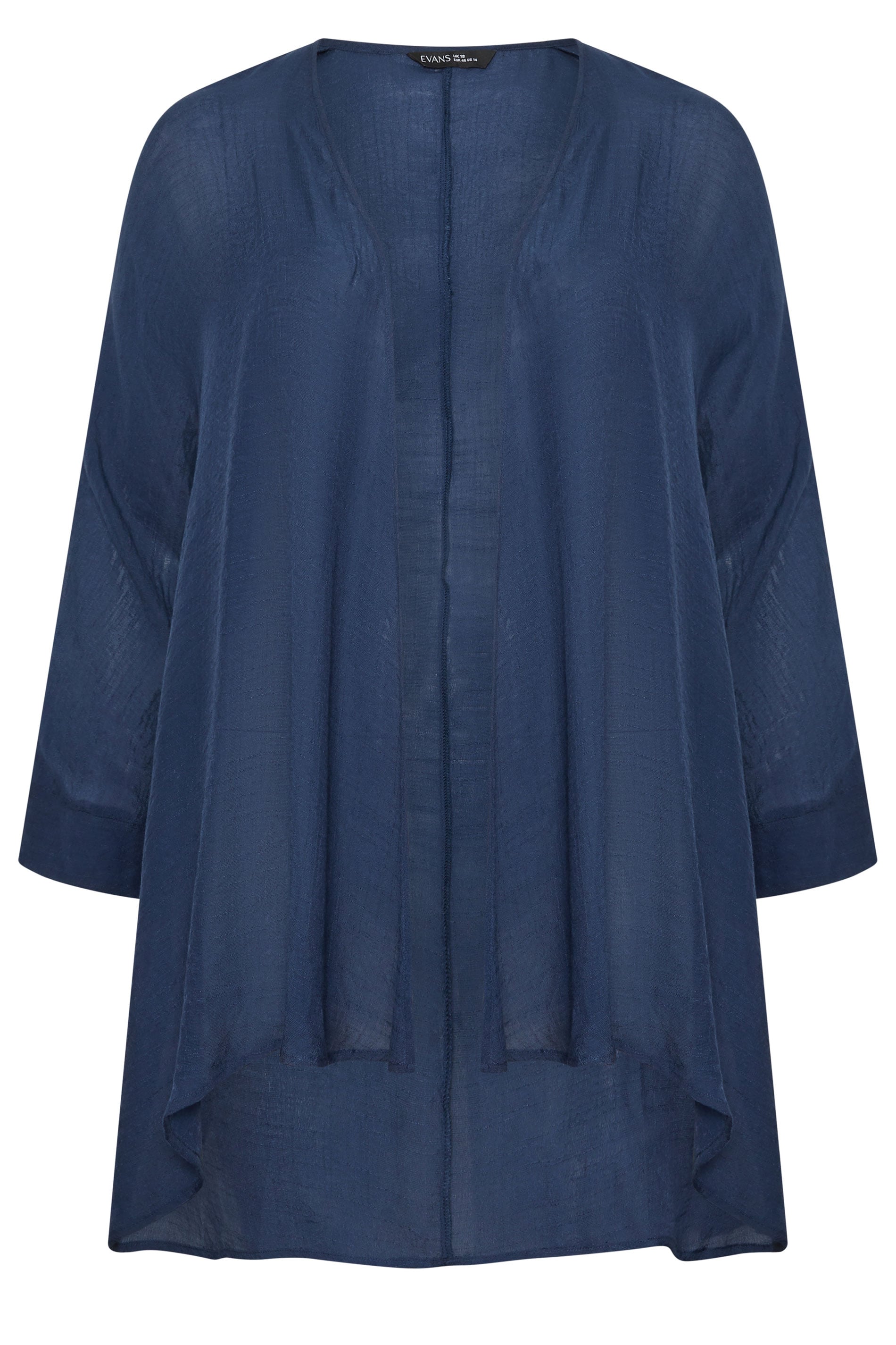 EVANS Plus Size Navy Blue Longline Cover-Up Cardigan | Evans 5