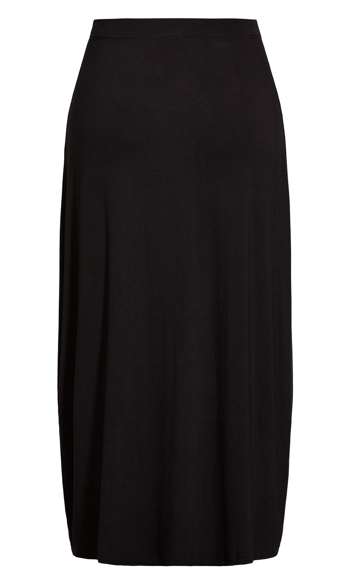 Button Maxi Skirt Black | Evans