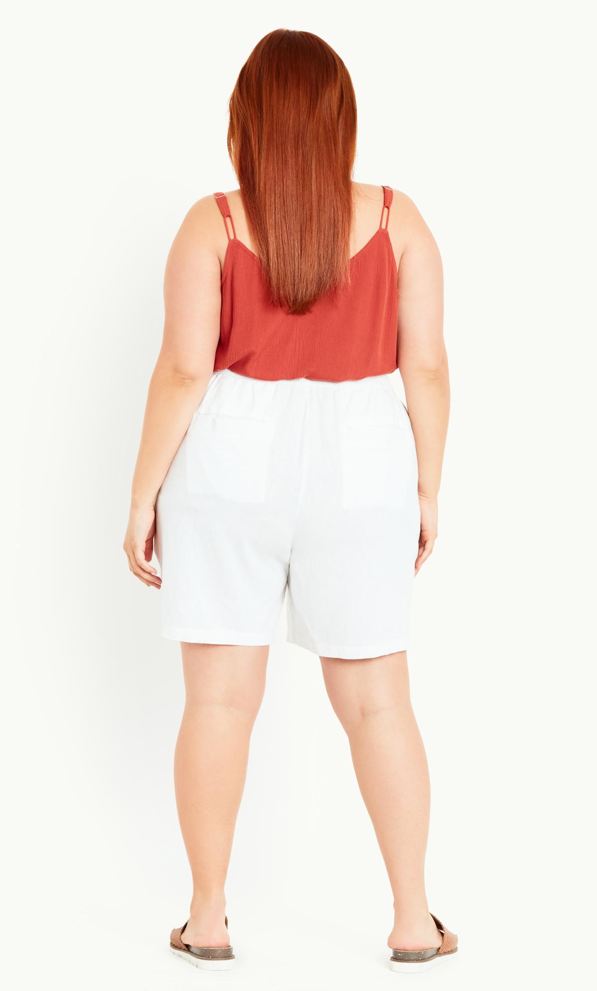 Olyvenn Womens Plus Size Shorts Linen Cute Bermuda Shorts Comfy
