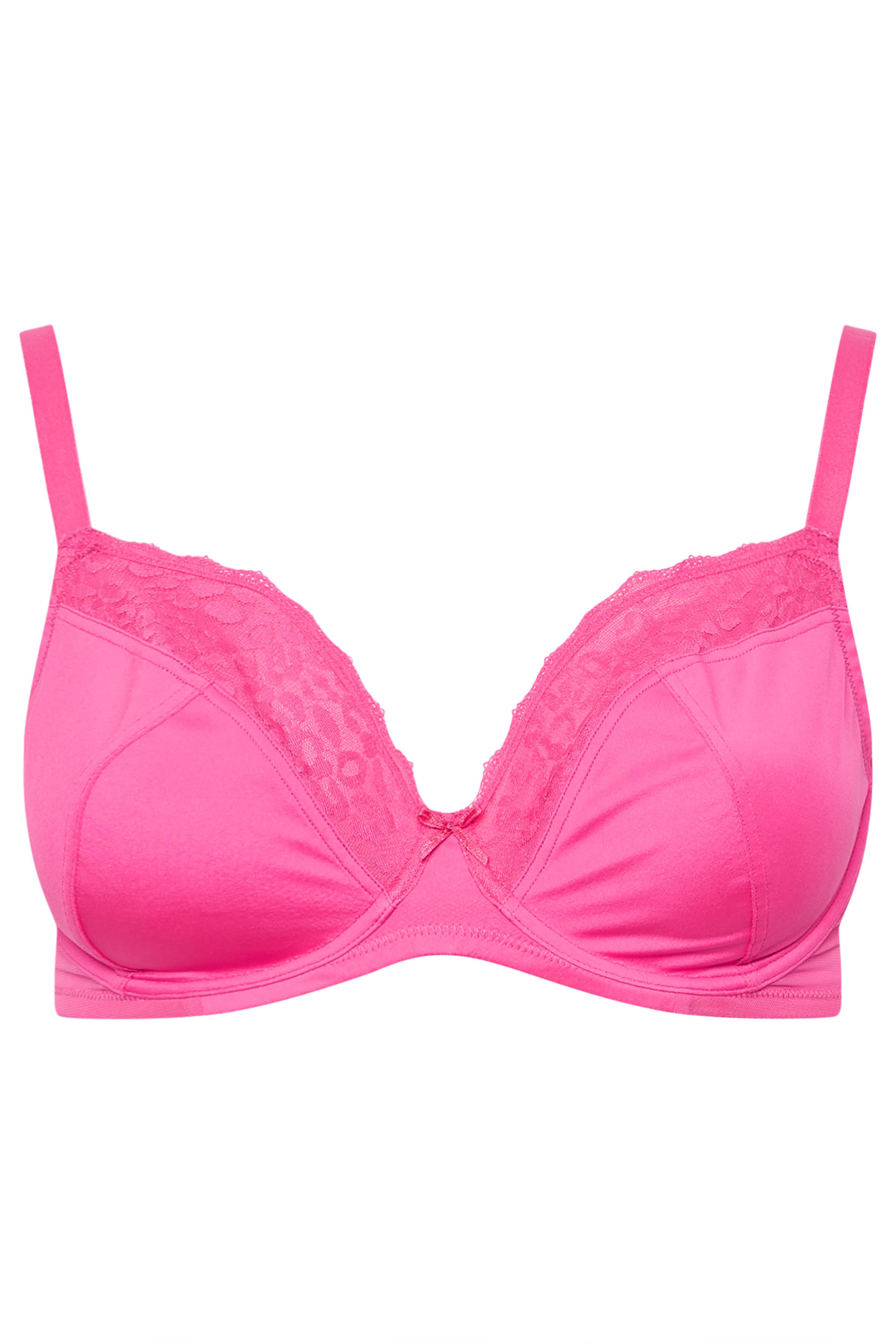 YOURSET 3 PACK Plus Size Black & Pink Animal Mesh Underwired Bras | Yours Clothing 11