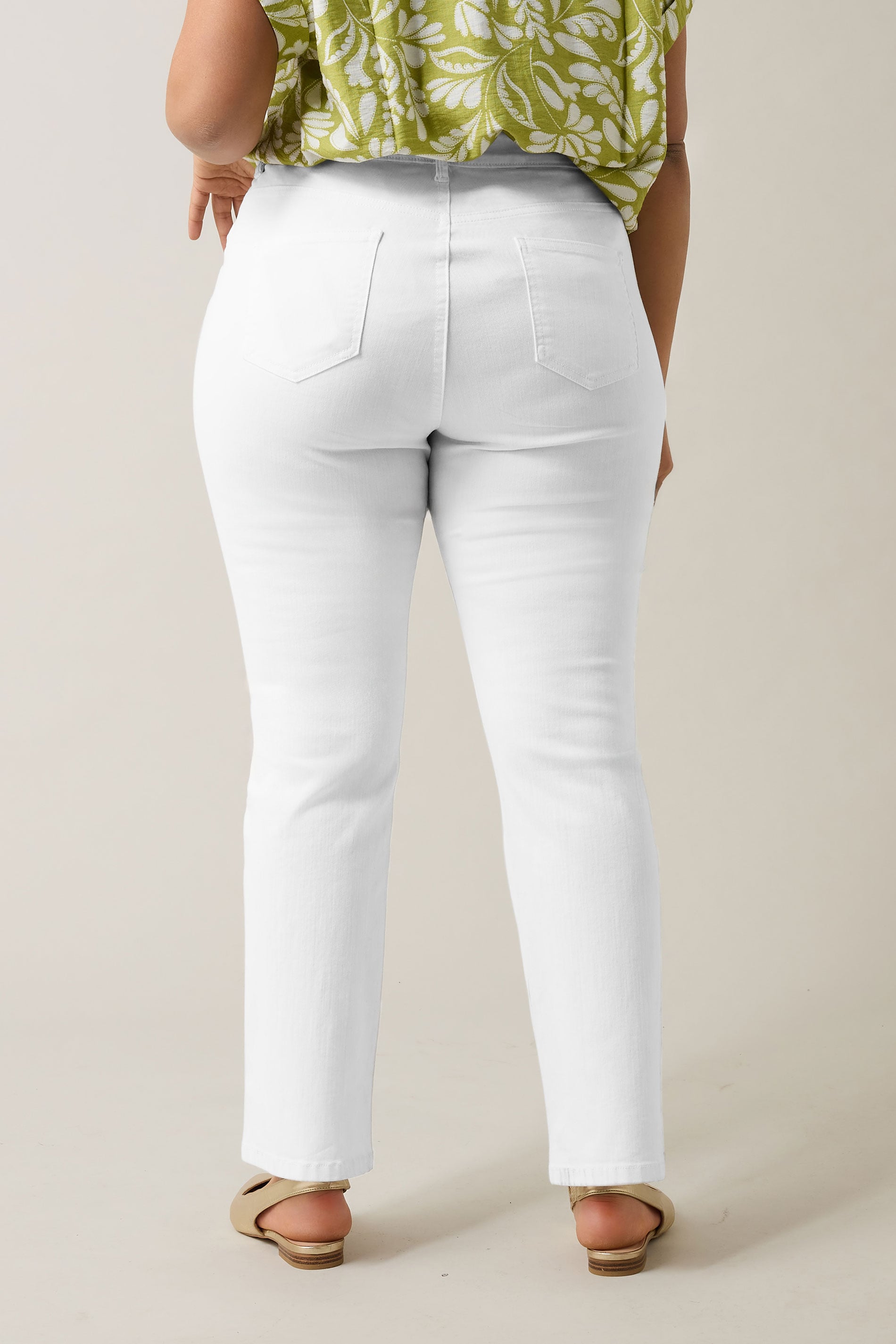 EVANS Plus Size White Denim Straight Leg Jeans | Evans 5