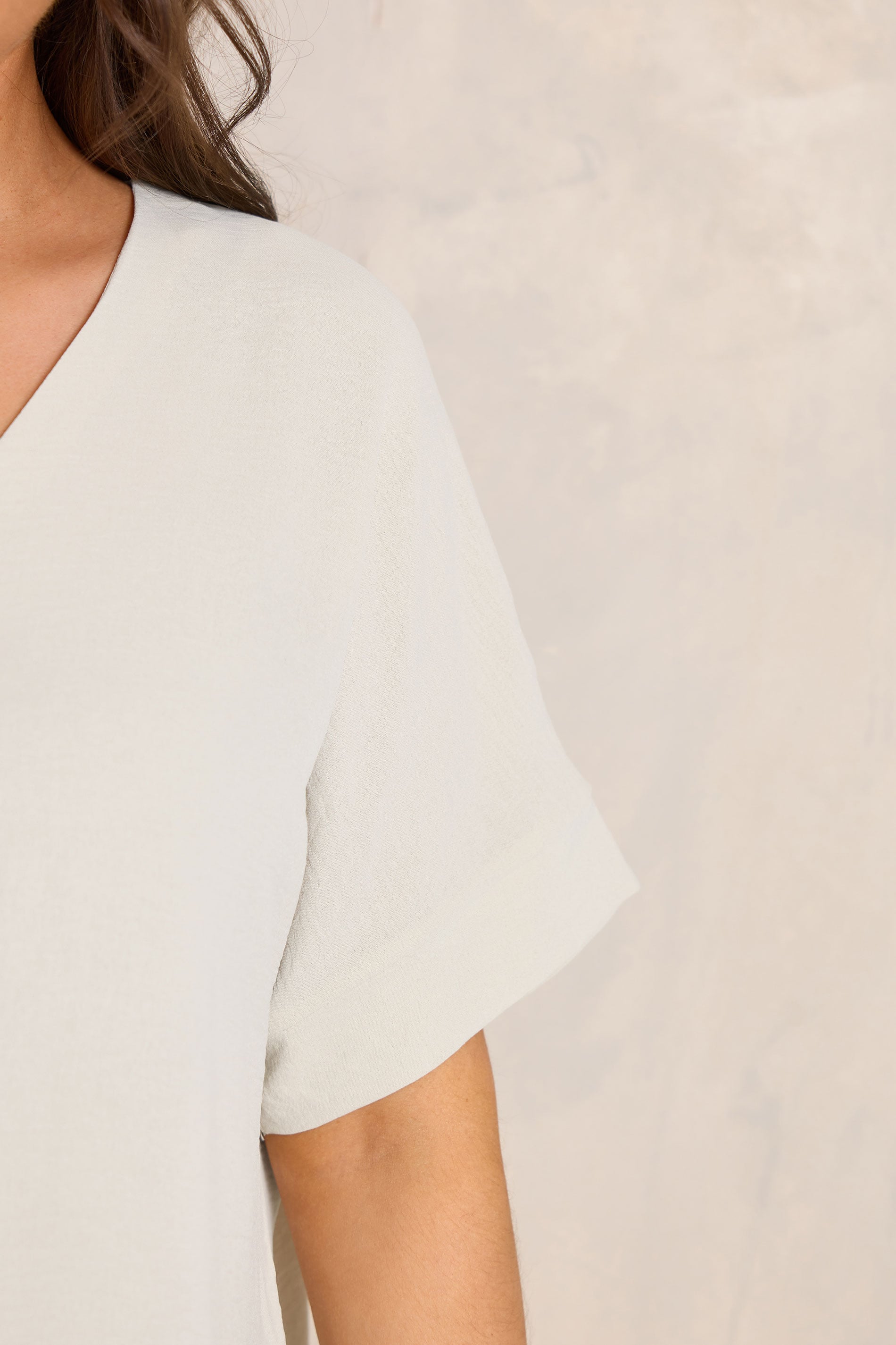 EVANS Curve Ecru White Front Pleat Blouse | Evans 4
