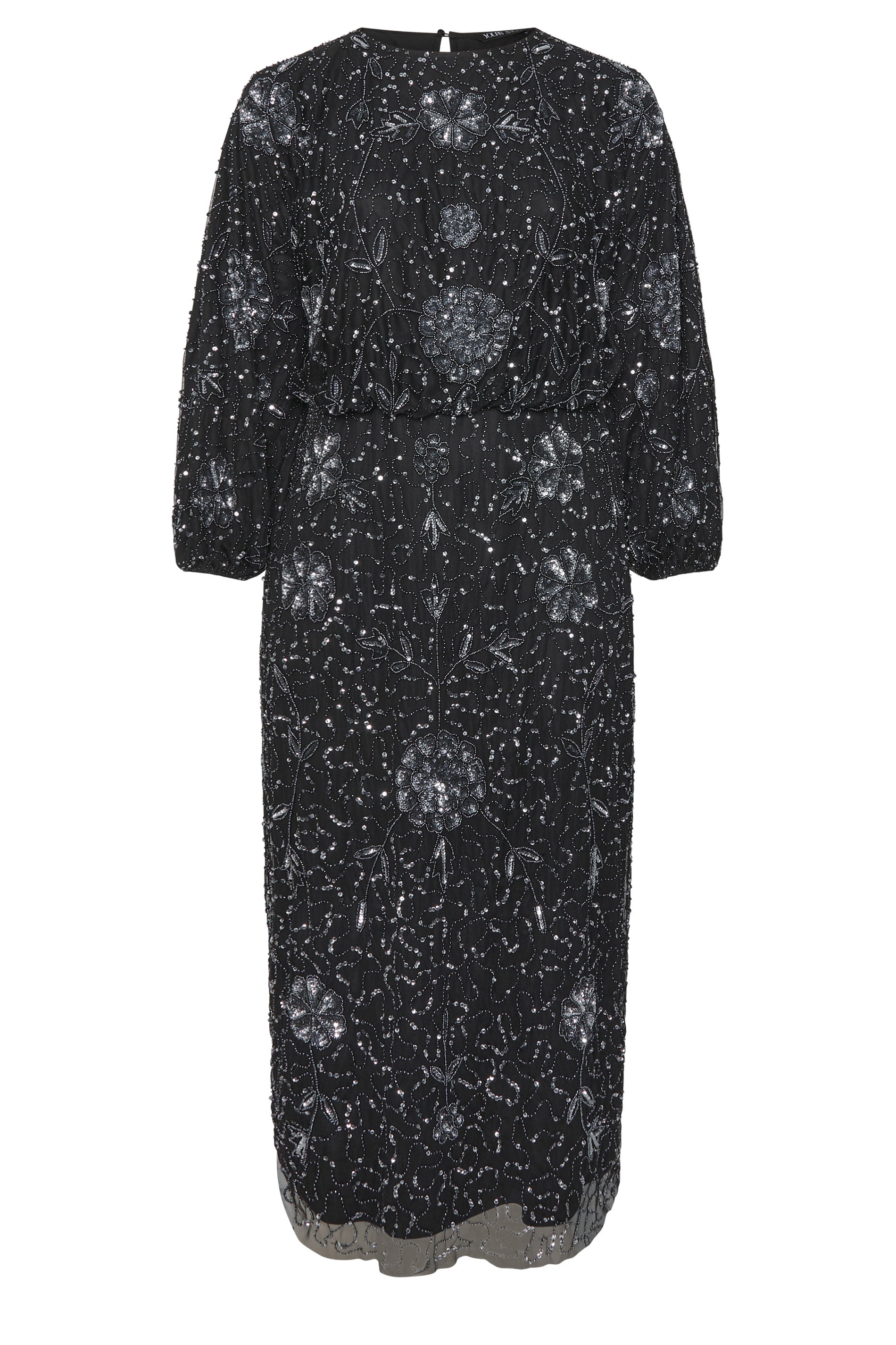 Niimee Curve Black Embellished Long Sleeve Dress 5