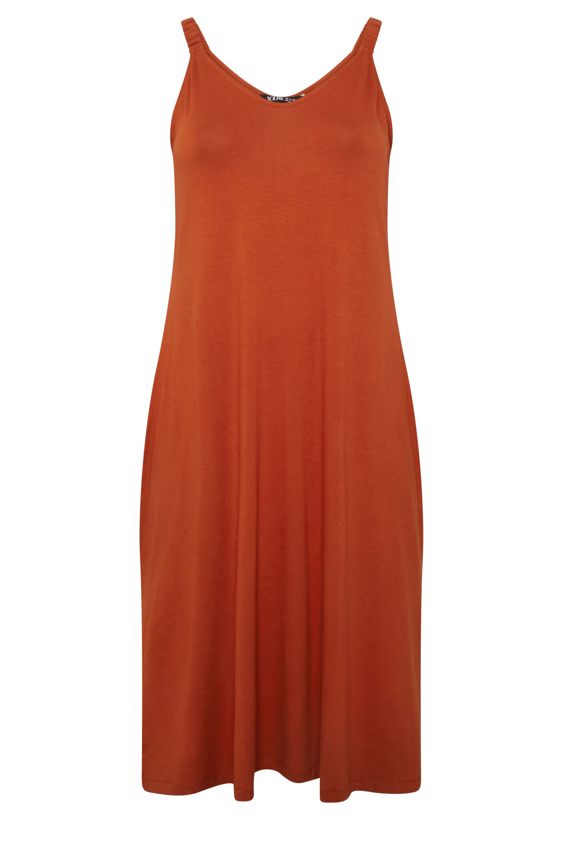 YOURS Plus Size Burnt Orange Midi Dress | Yours Clothing 5