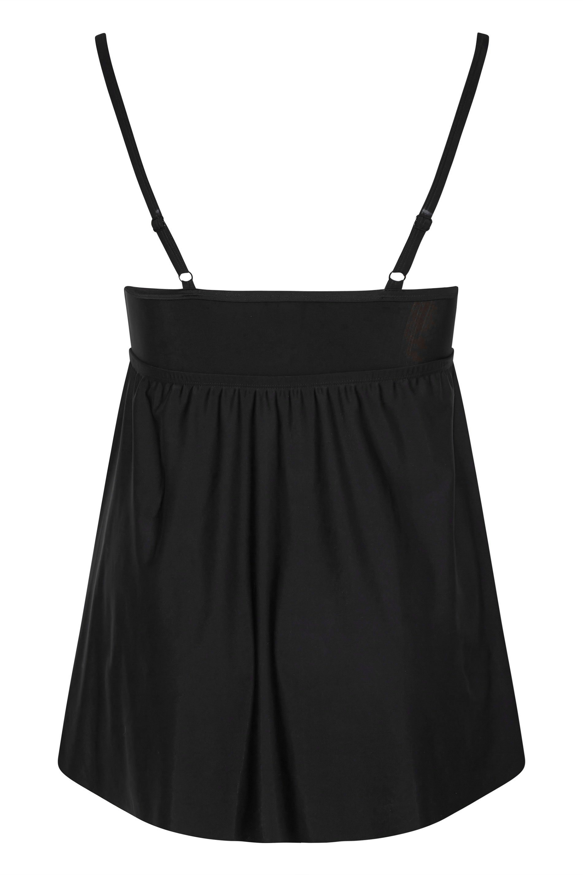 Plus Size Black Mesh Panel Tummy Control Swim Dress | Yours Clothing 12
