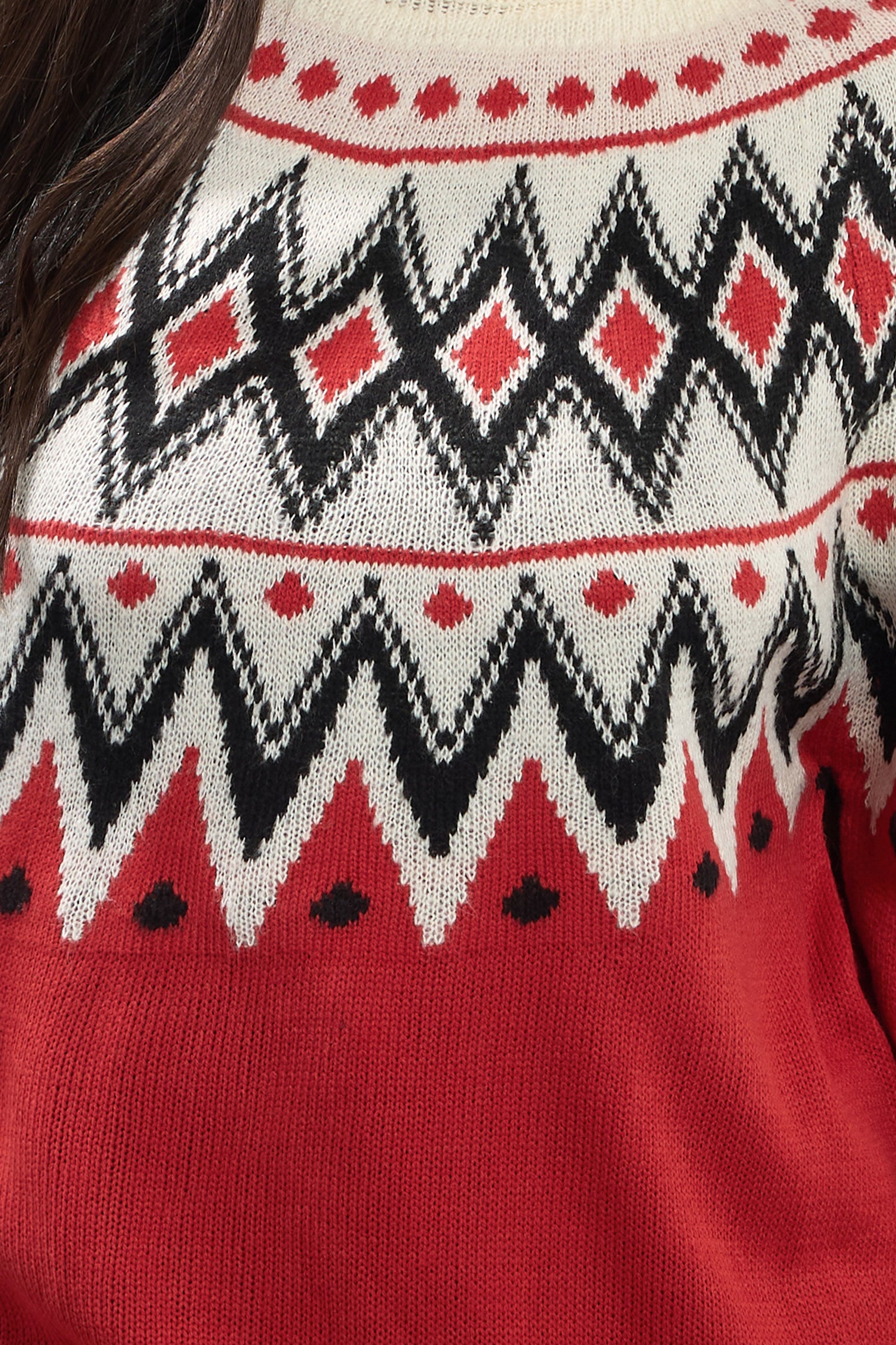 YOURS Plus Size Red Fairisle Knitted Jumper | Yours Clothing 6