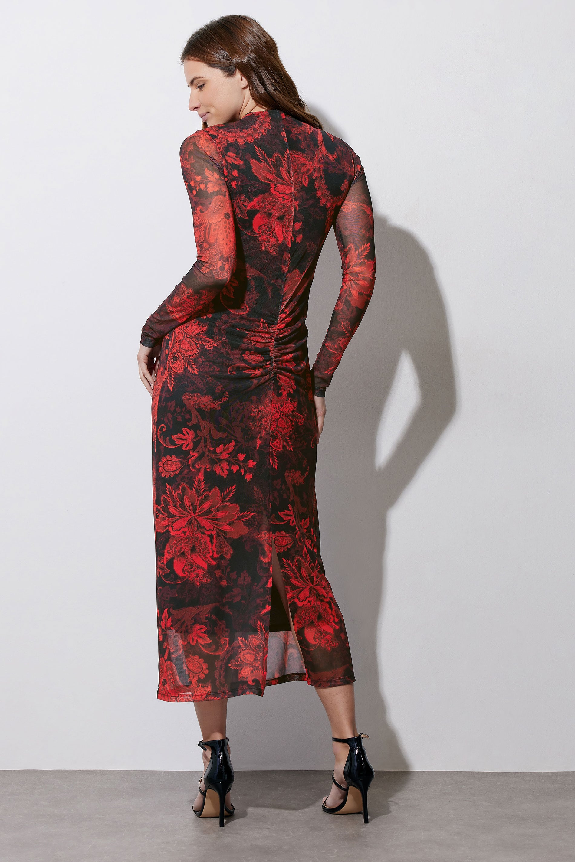 STAR Red Paisley Mesh Maxi Dress | StarByJM 6