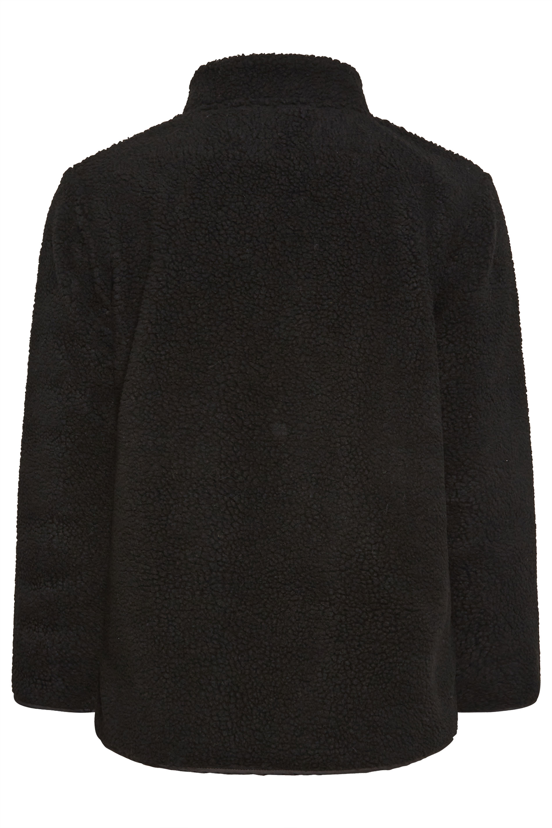 YOURS Plus Size Black Pocket Fleece Jacket | Yours Clothing 7