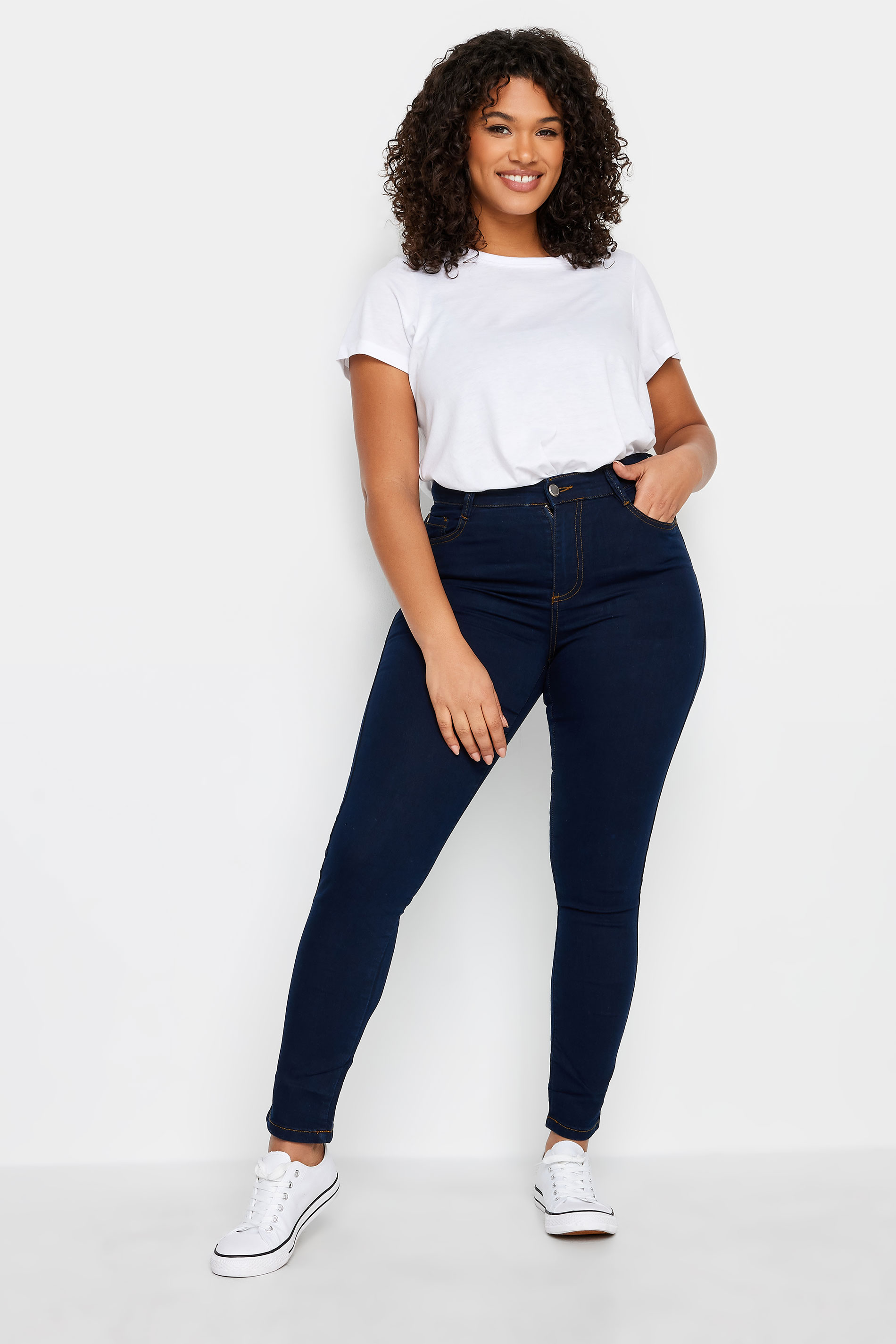 EVANS Plus Size Fit Blue Denim Skinny Jeans | Evans 2