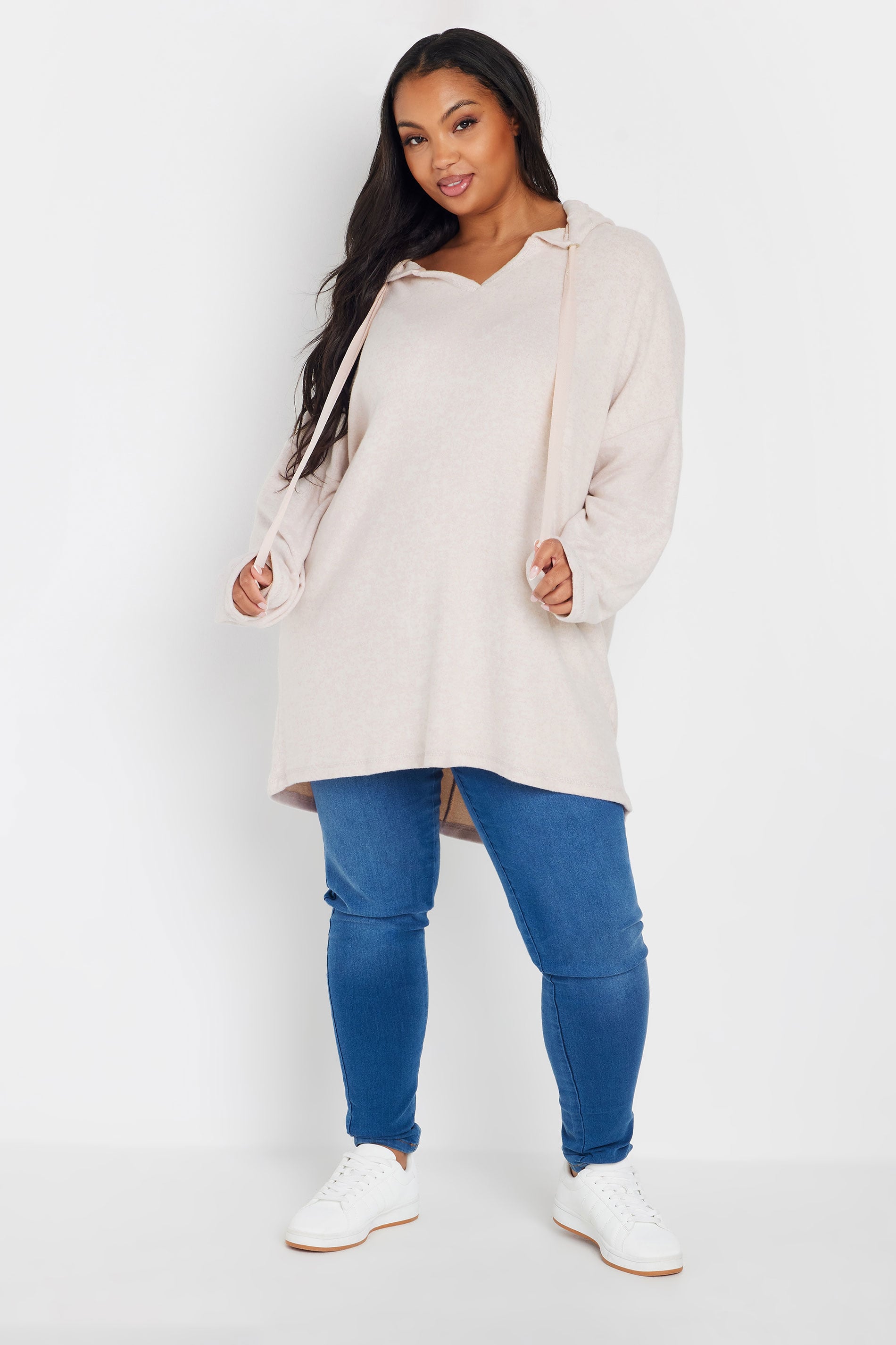 YOURS Plus Size Pink Soft Touch Hoodie | Yours Clothing 1