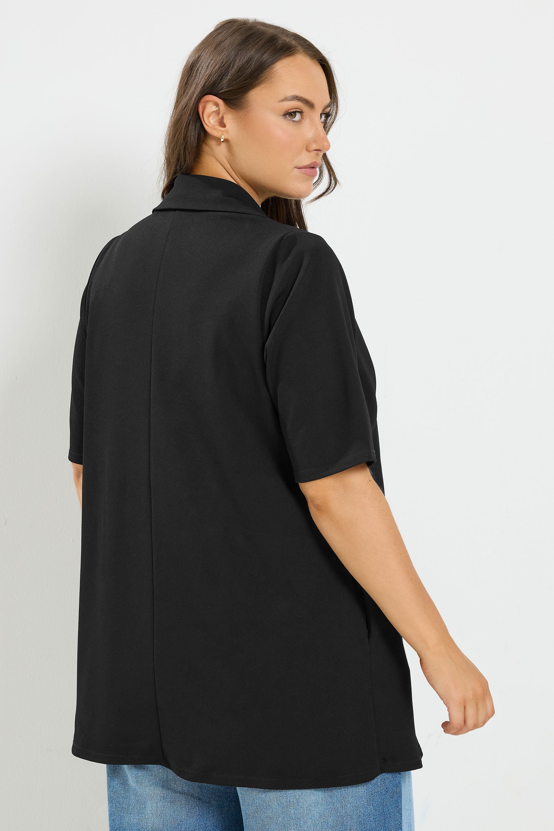 YOURS Plus Size Black Short Sleeve Blazer | Yours Clothing 4