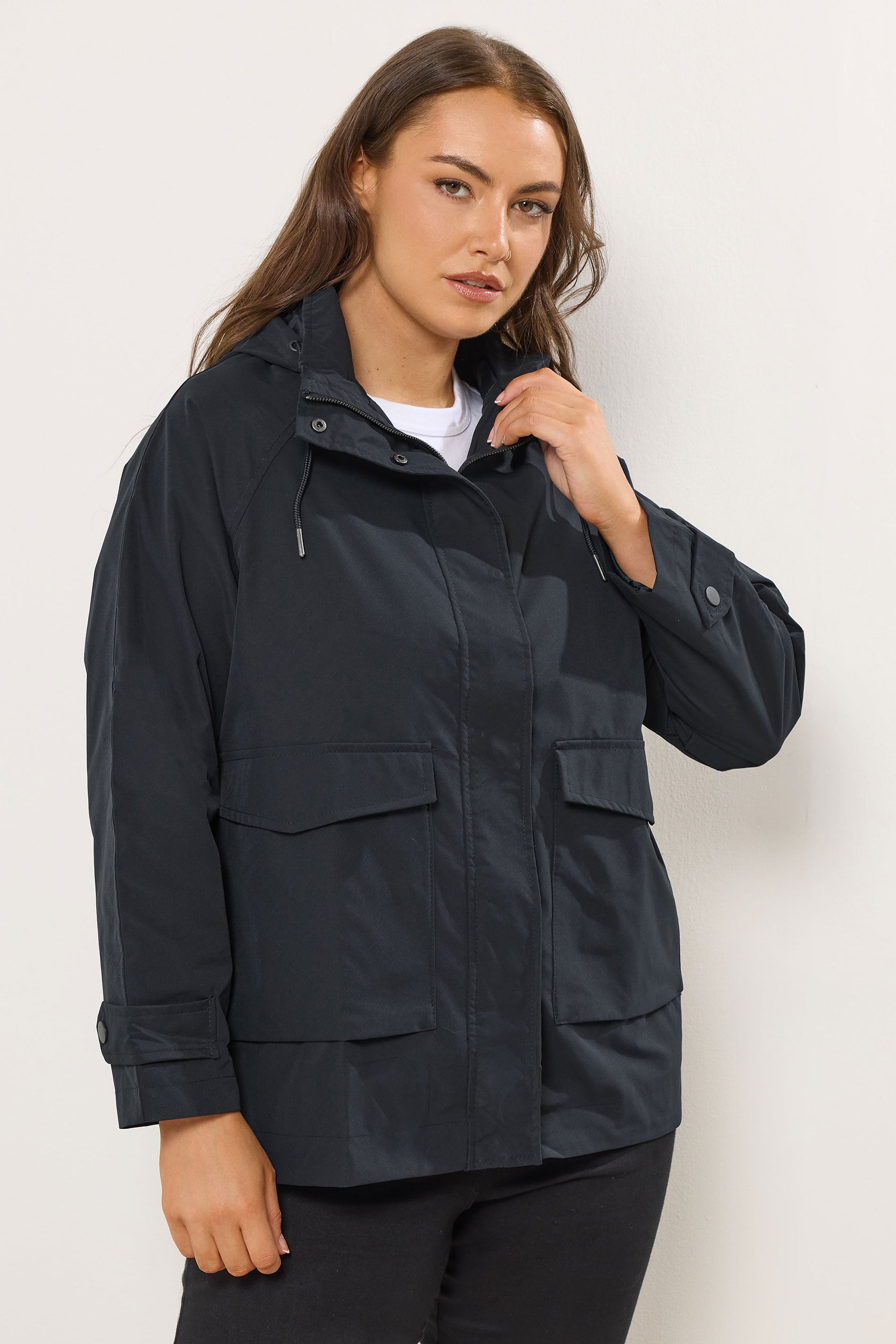 YOURS Plus Size Navy Blue Raglan Lightweight Jacket | Yours Clothing 3
