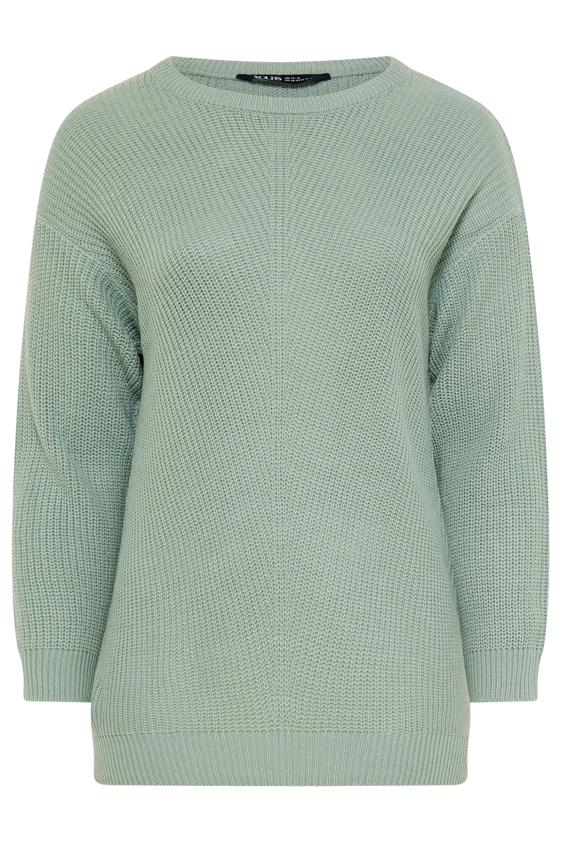 YOURS Plus Size Essential Sage Green Knitted Jumper | Yours Clothing 6