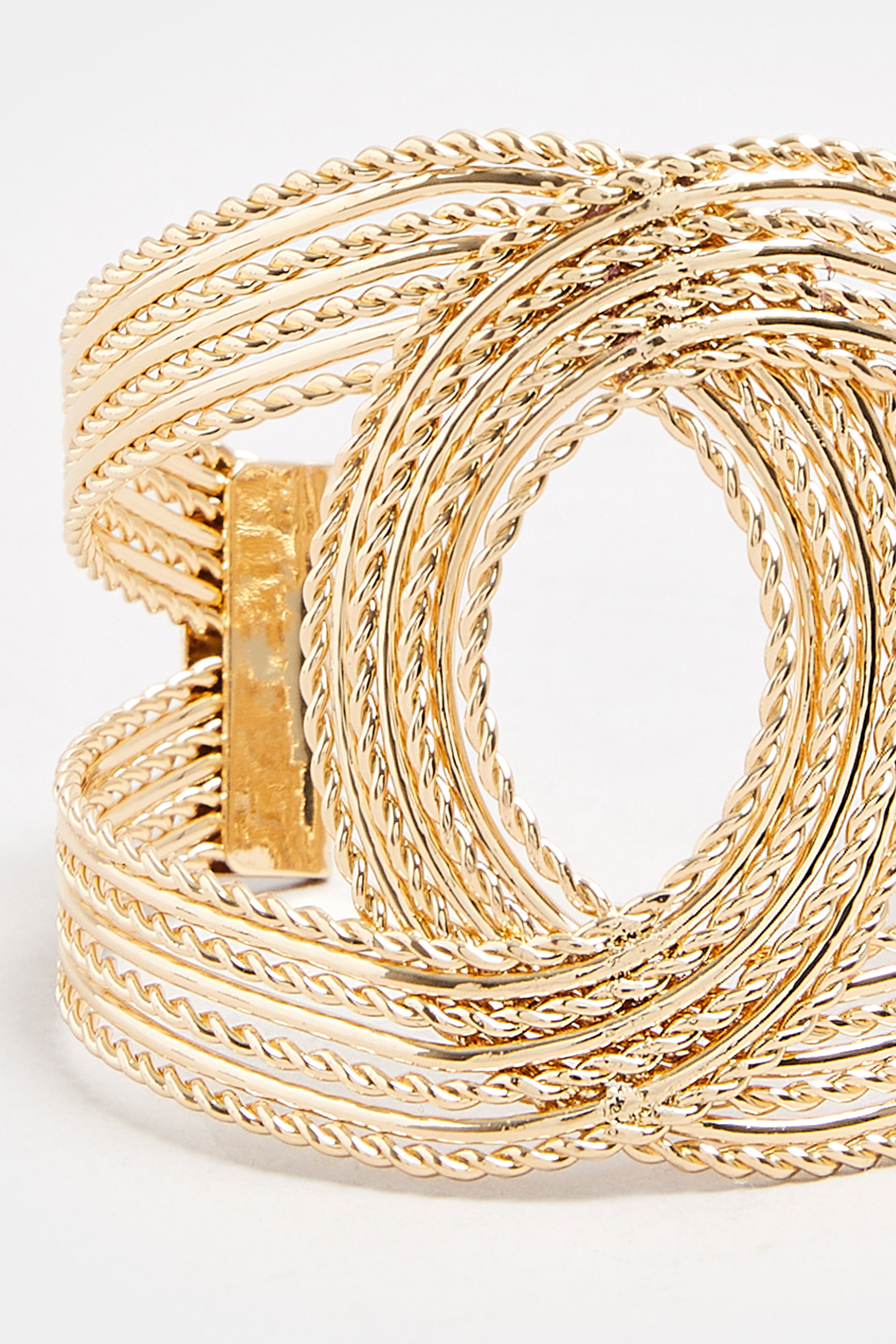 Gold Tone Twisted Statement Cuff Bangle | Yours Clothing 2