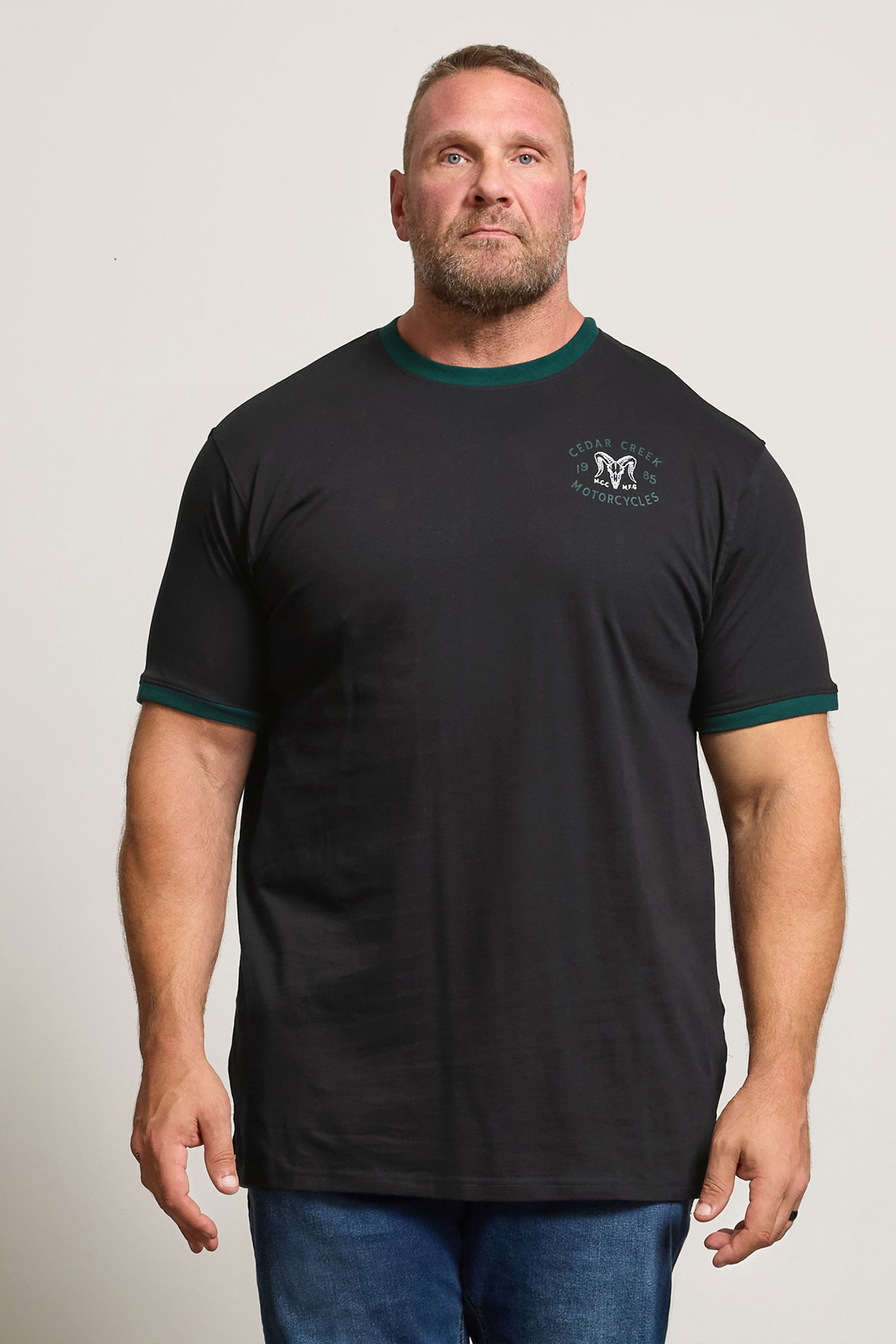 KAM Big & Tall Black 'Cedar Creek' Reverse T-Shirt | BadRhino 3