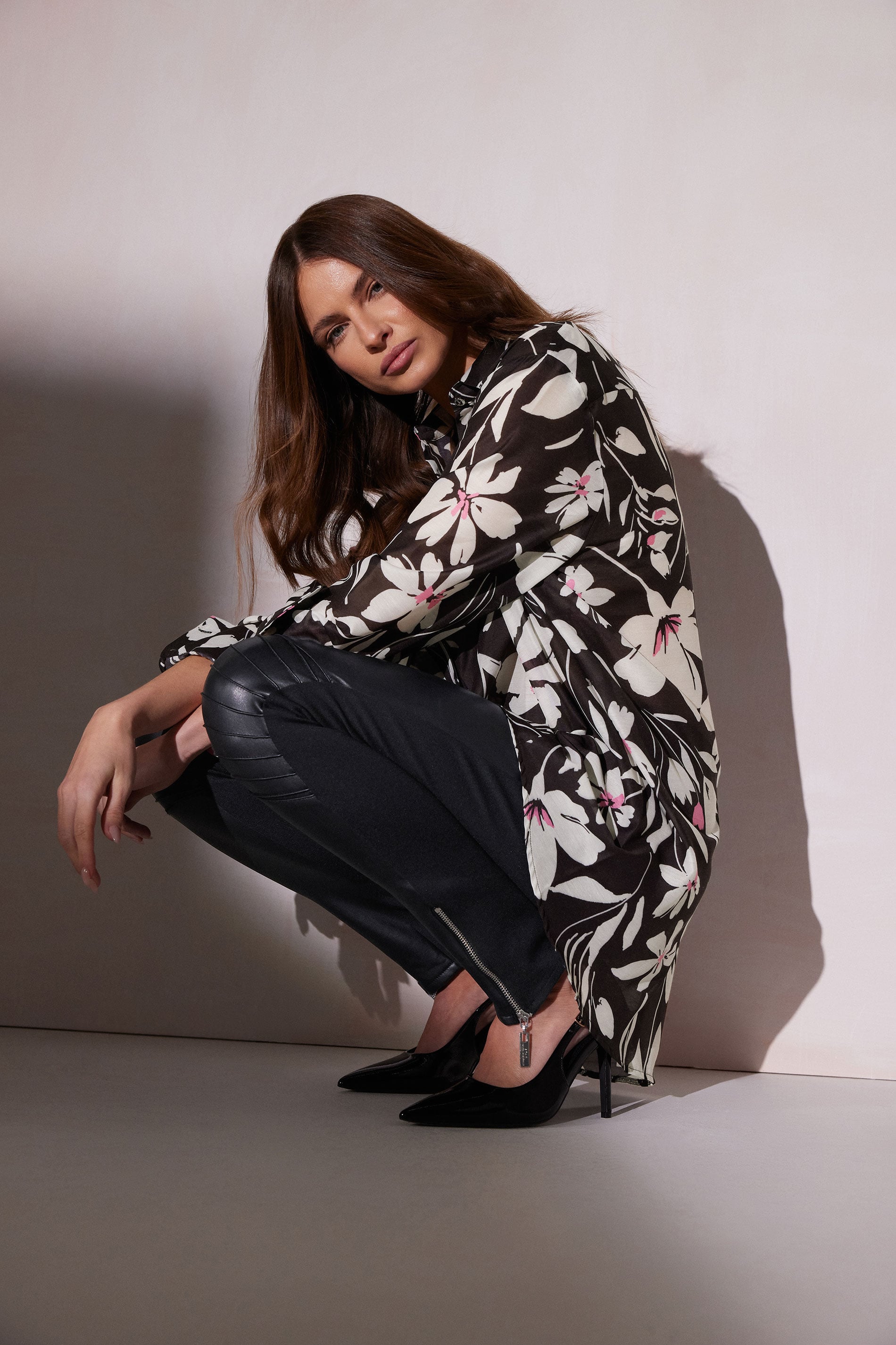 STAR Black Floral Longline Shirt | StarbyJM 1