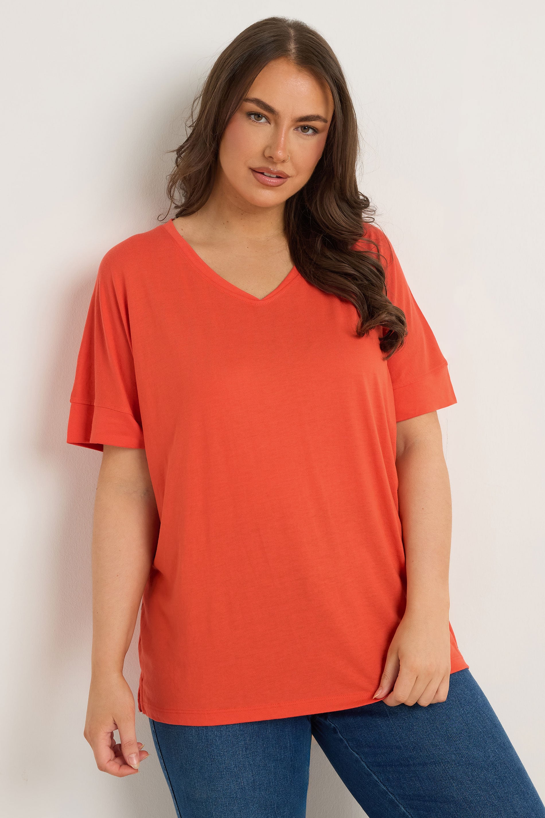Evans Women's Orange Plus Short Sleeve Modal Rich Tshirt Size 20