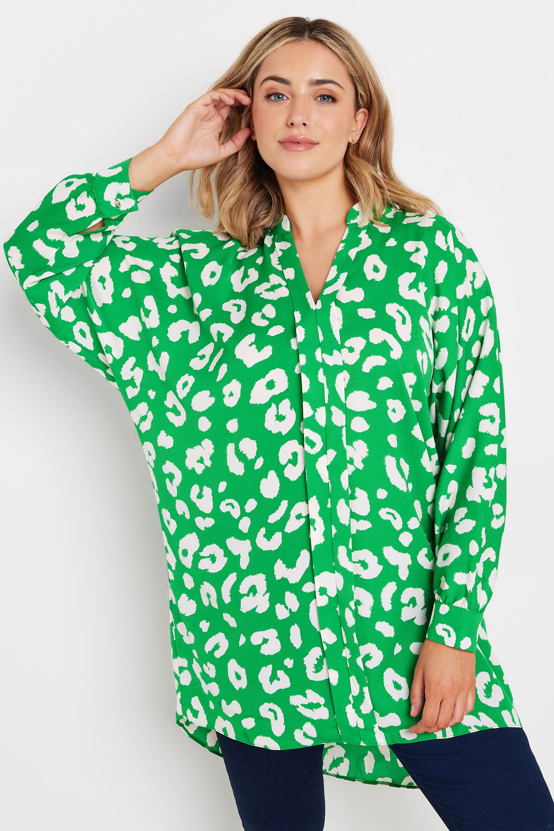 M&Co Green Leopard Print Blouse  | M&Co 1