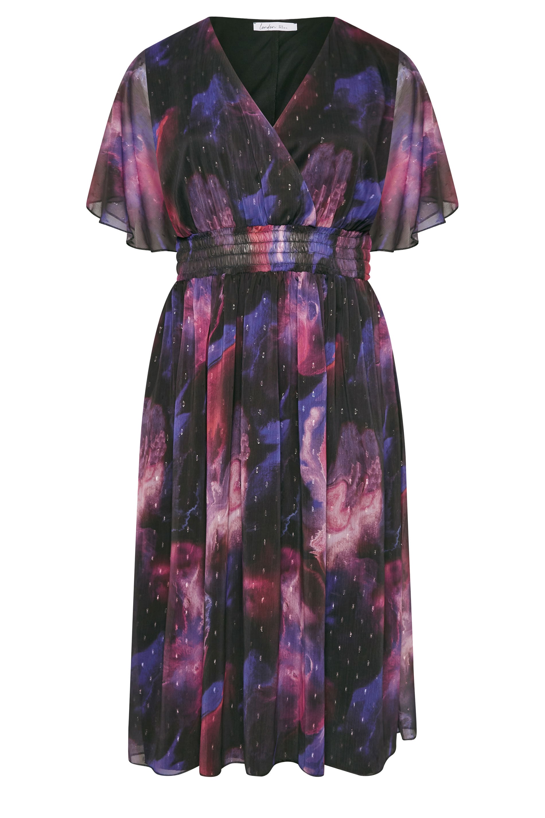 YOURS LONDON Plus Size Black Abstract Print Midi Dress | Yours Clothing 6