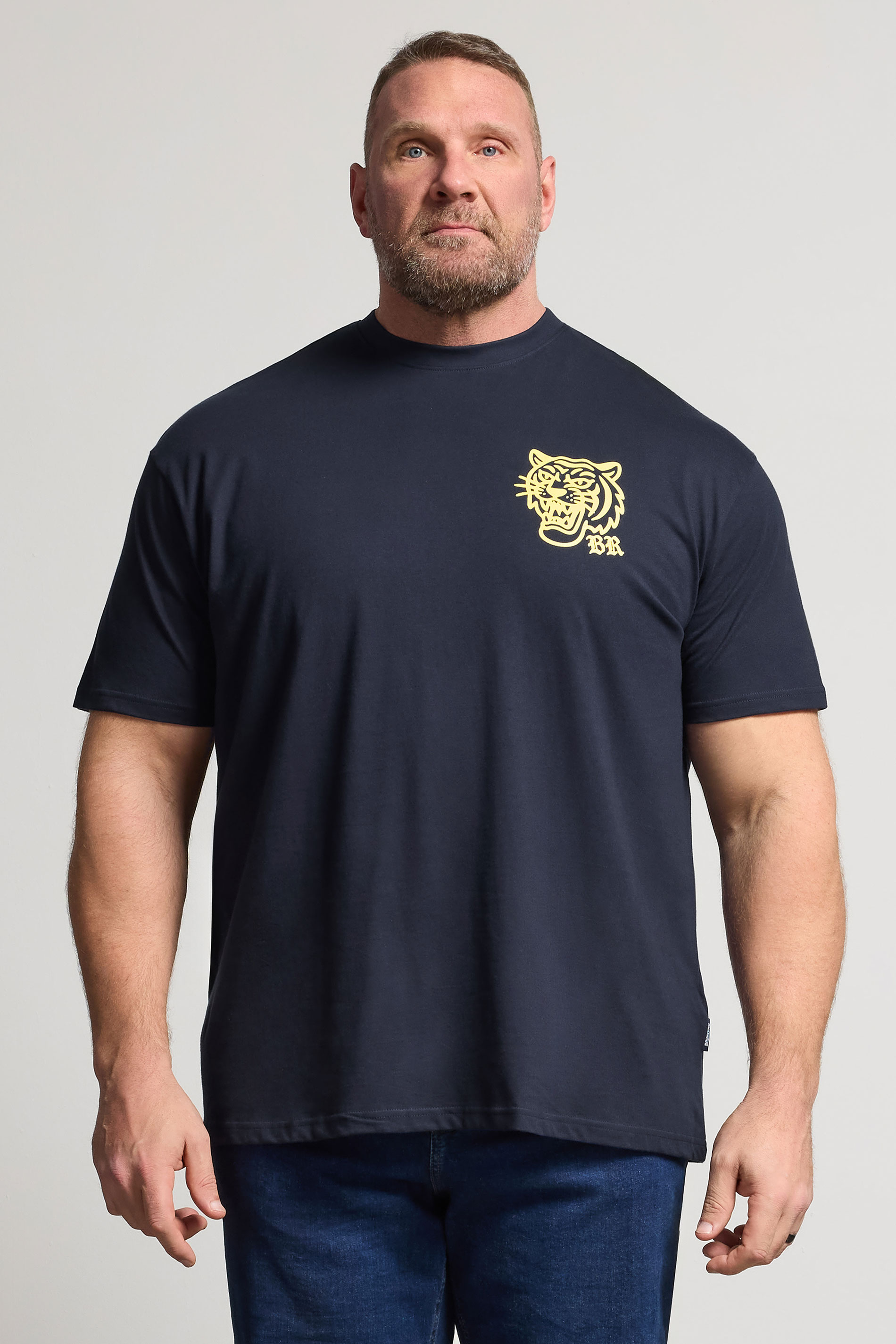BadRhino Big & Tall Navy Blue Tiger Graphic T-Shirt | BadRhino 2