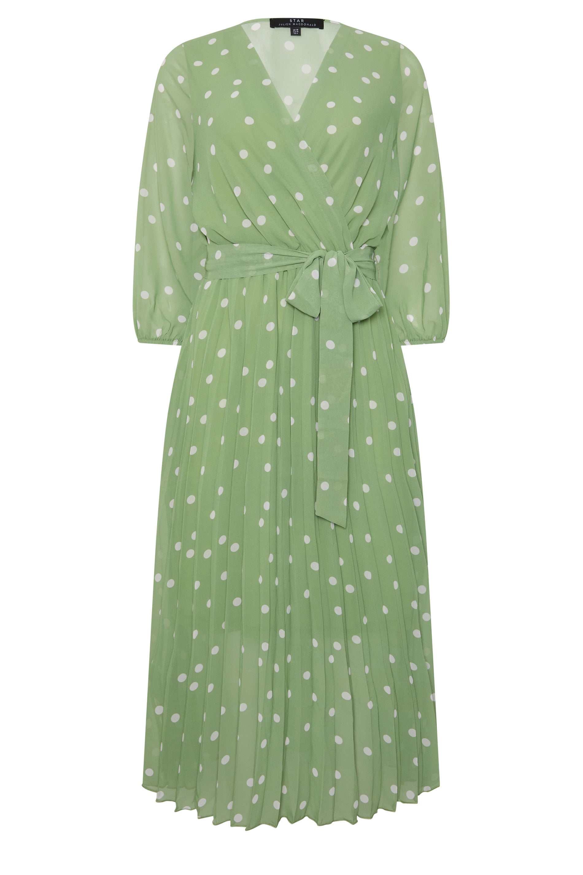 STAR Green Polka Dot Pleated Dress | StarByJM 2