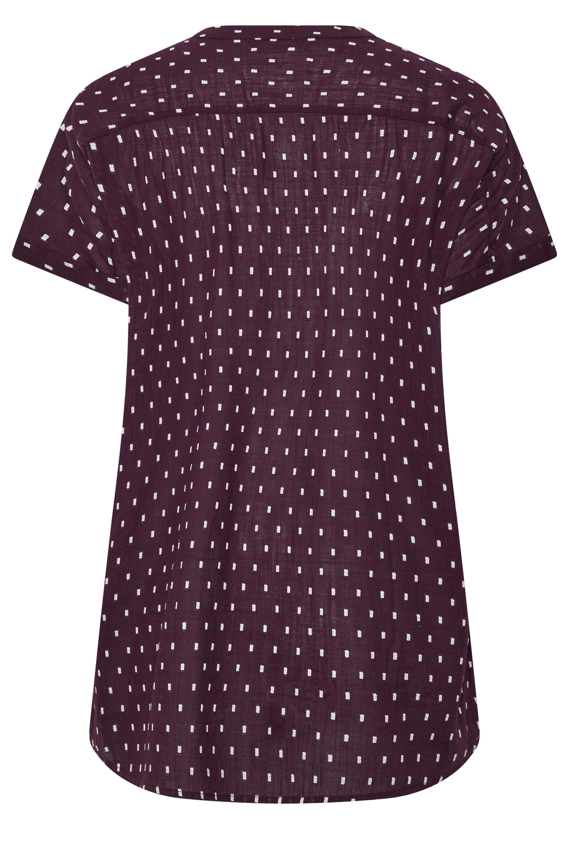 YOURS Curve Purple Notch Neck Dobby Blouse | Yours Clothing 6