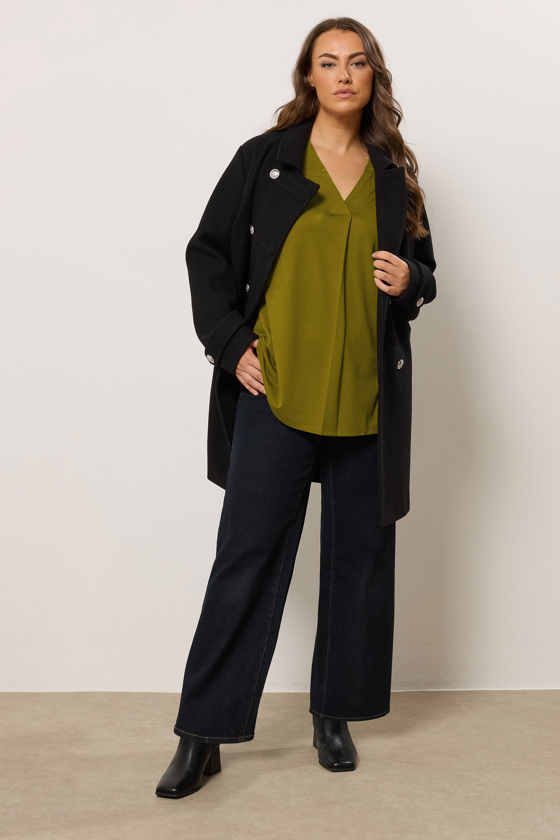 EVANS Curve Green Premium Jersey Pleat Swing Top 4
