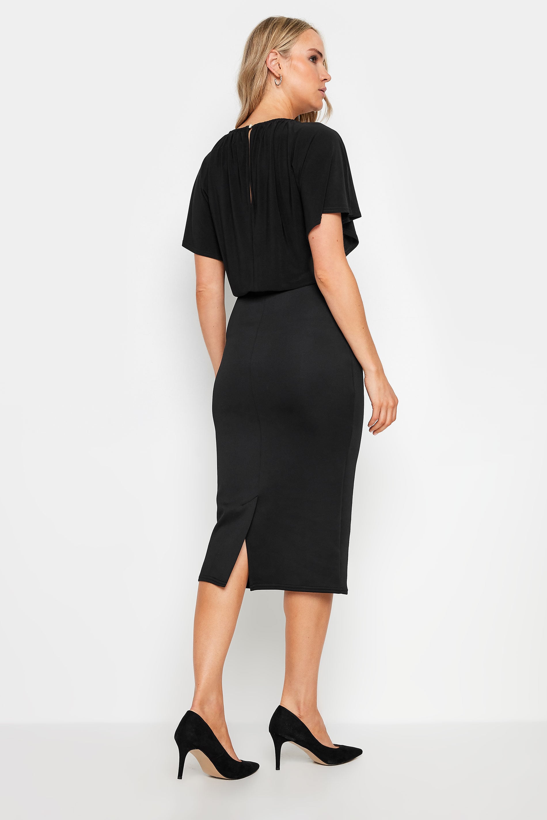 LTS Tall Women's Black Scuba Midi Dress | Long Tall Sally 2