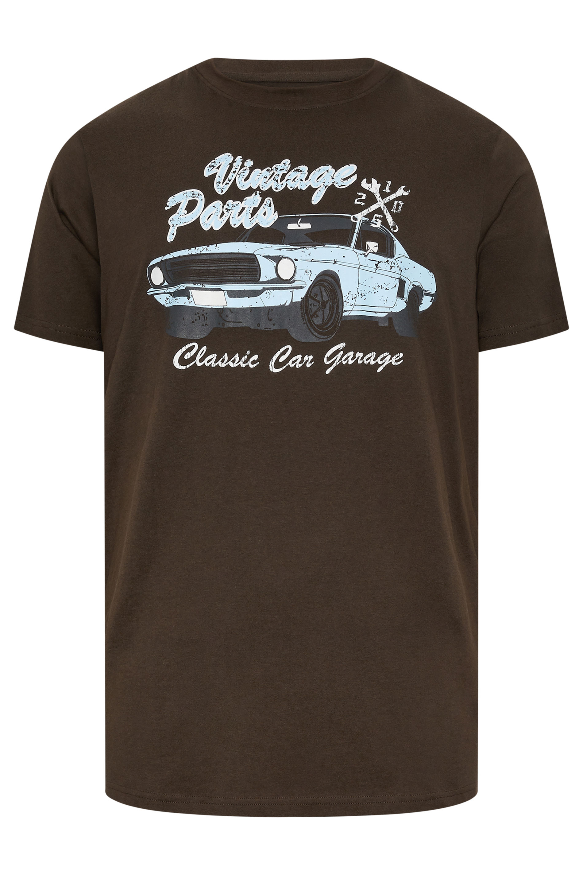 BadRhino Big & Tall Brown 'Vintage Parts' Graphic T-Shirt | BadRhino 5