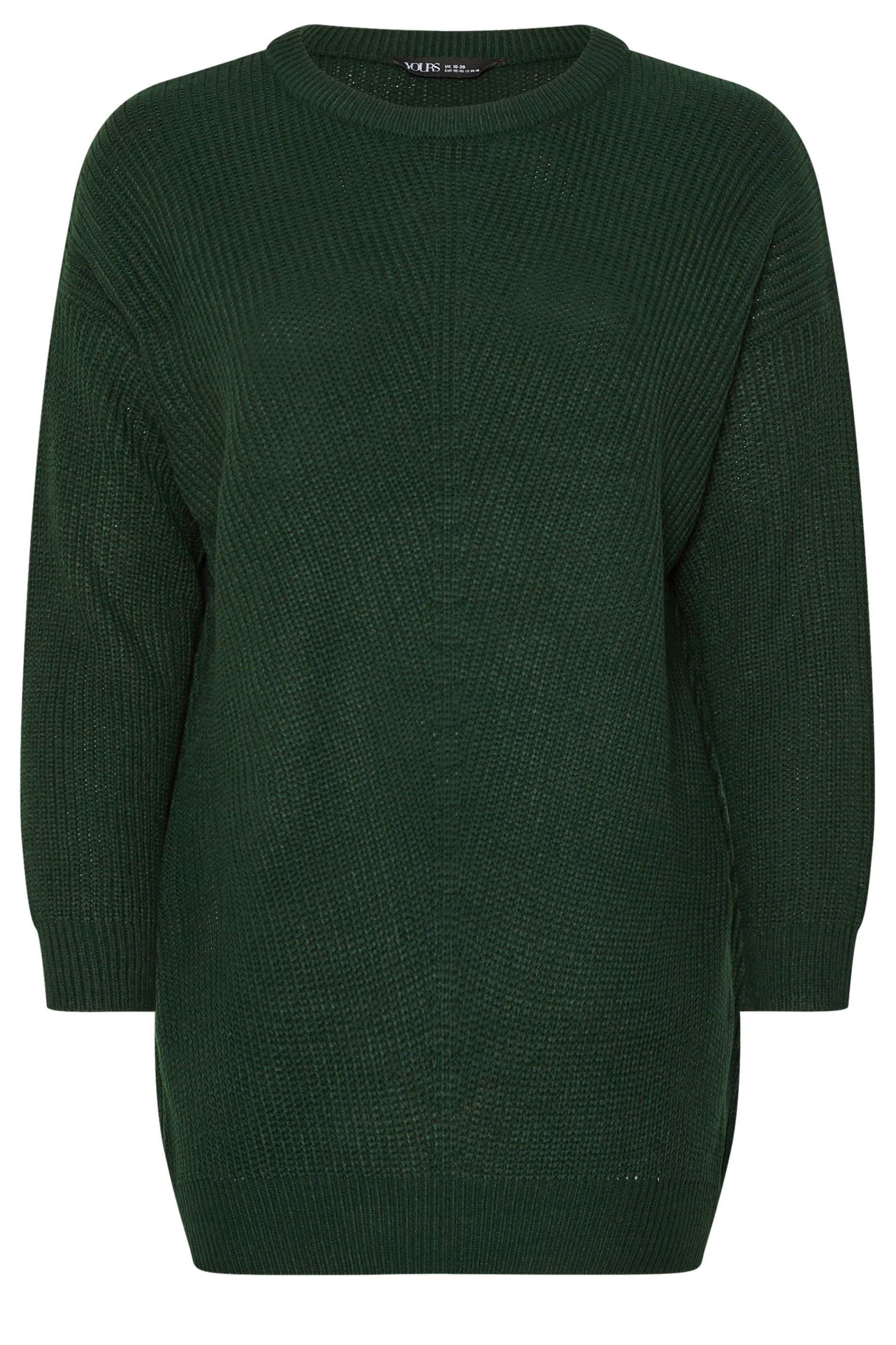 YOURS Plus Size Dark Green Essential Knitted Jumper | Yours Clothing 7