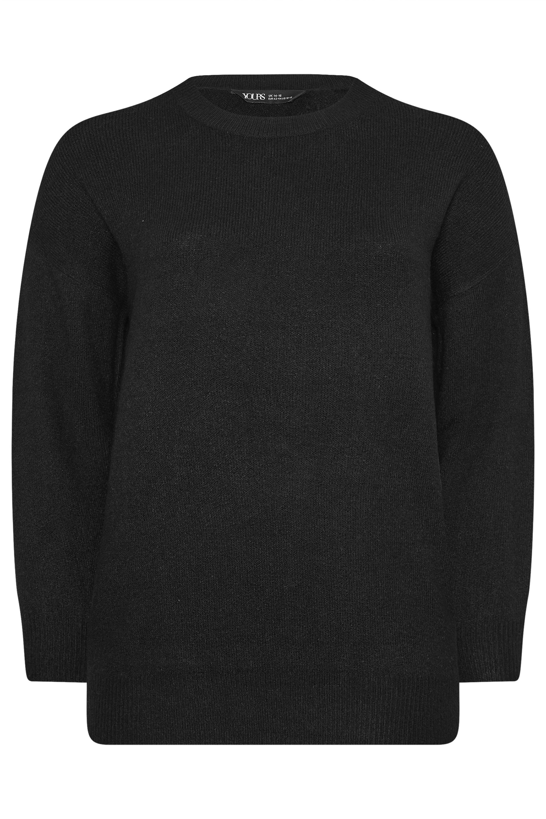 YOURS Plus Size Black Soft Touch Knit Jumper | Yours Clothing 5